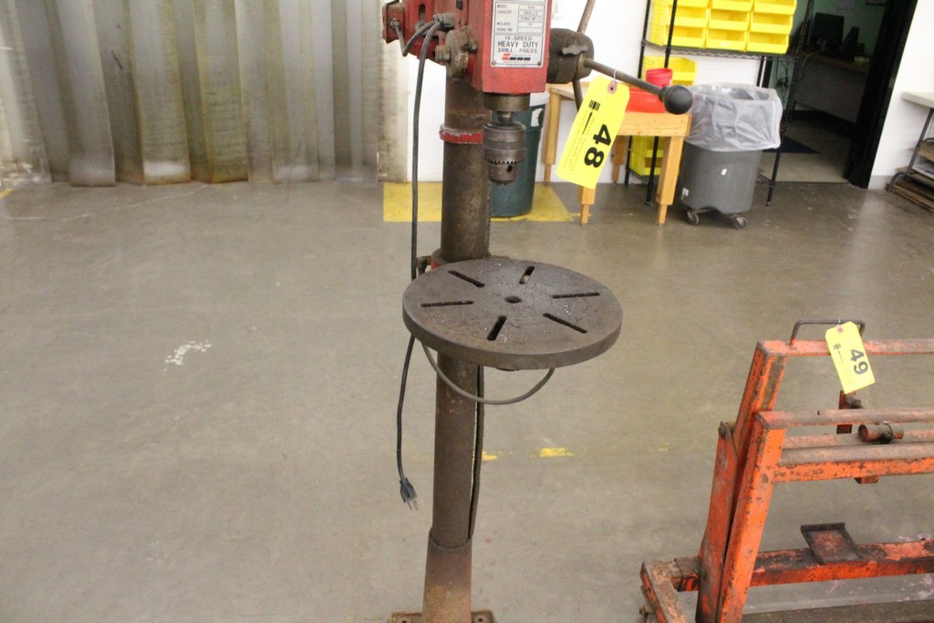 AMERICAN FORGE MODEL 665 16" HEAVY DUTY FLOOR STANDING DRILL PRESS S/N 52662: 16-SPEED, 5/8" - Image 3 of 3