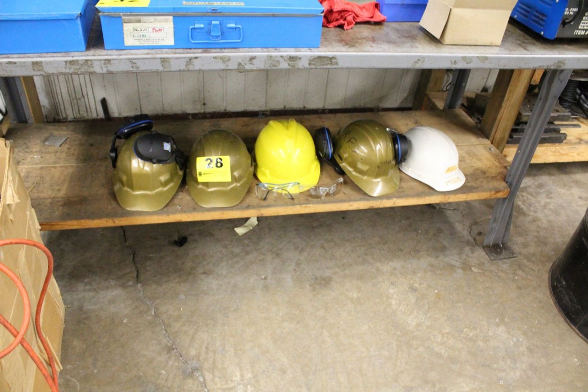 (5) ASSORTED HARD HATS, SOME WITH EAR PROTECTION