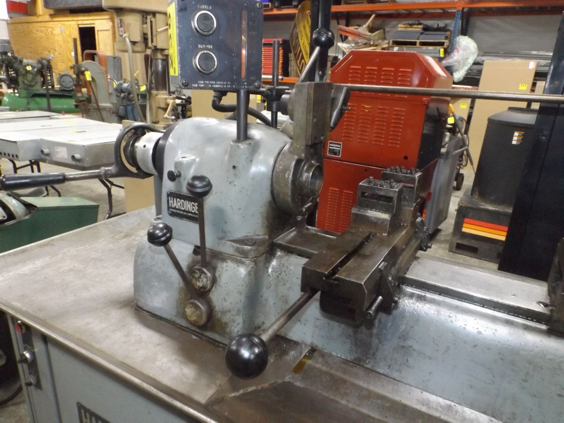 HARDINGE MODEL DV-59 SECOND OPERATION CABINET BASE LATHE, S/N DV-59-13753, WITH LEVER TAILSTOCK, - Image 2 of 5