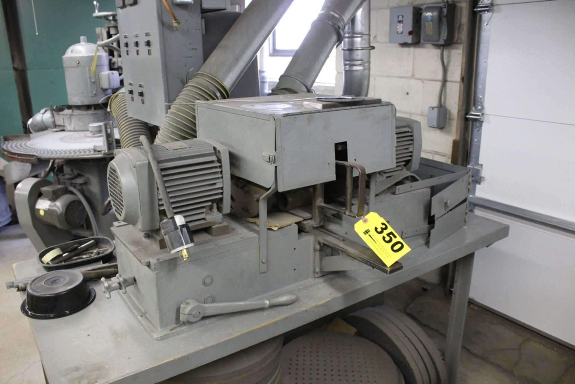 CARLSON MODEL SG-1 HORIZONTAL SPRING GRINDER, S/N 97, WITH FEED PADDLE