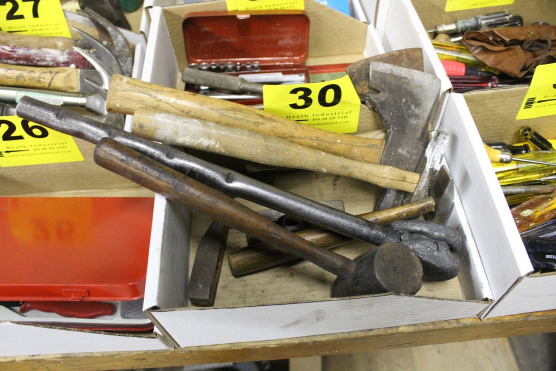 ASSORTED HAMMERS AND HATCHETS