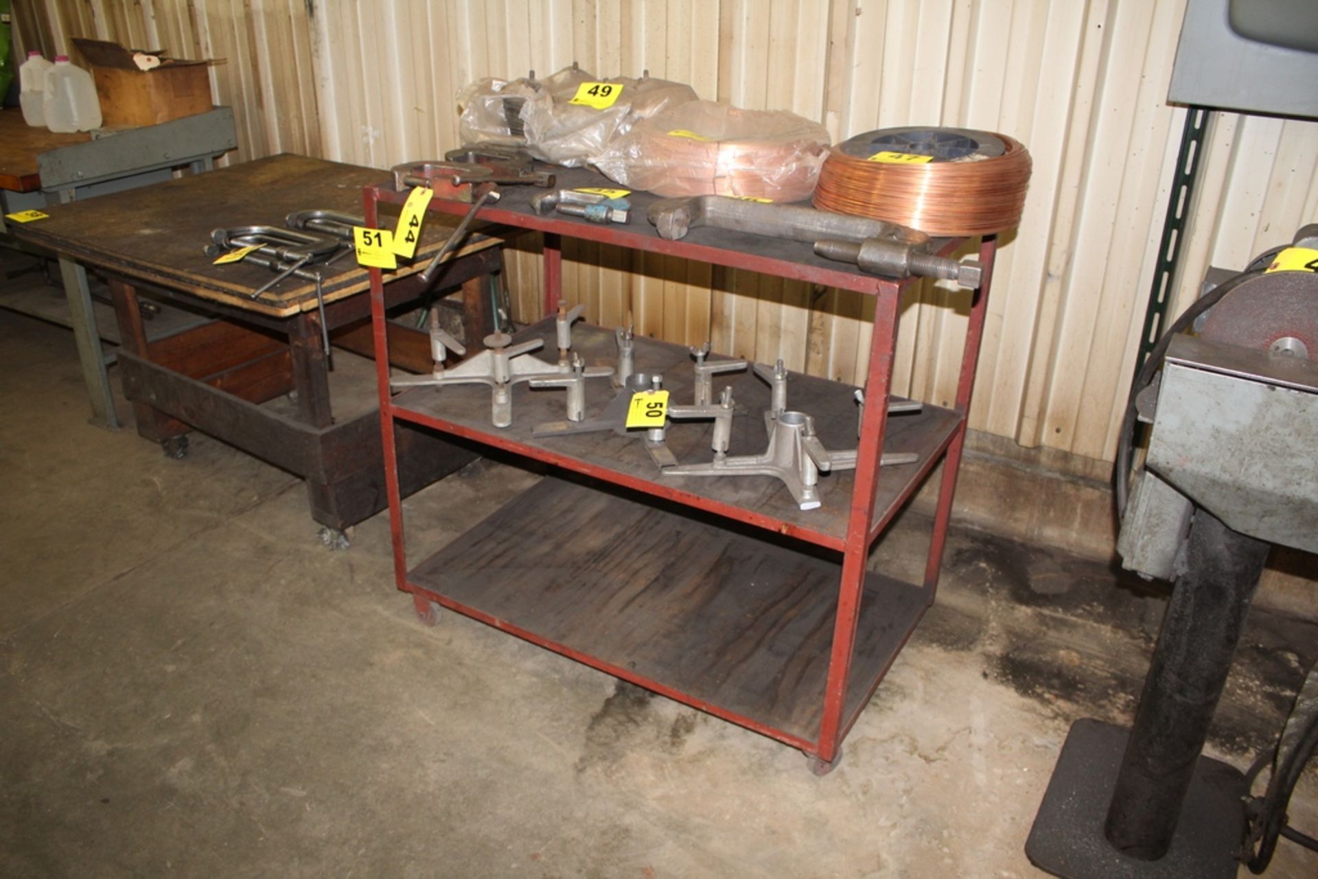 PORTABLE STEEL TABLE 43" X 25" X 41"