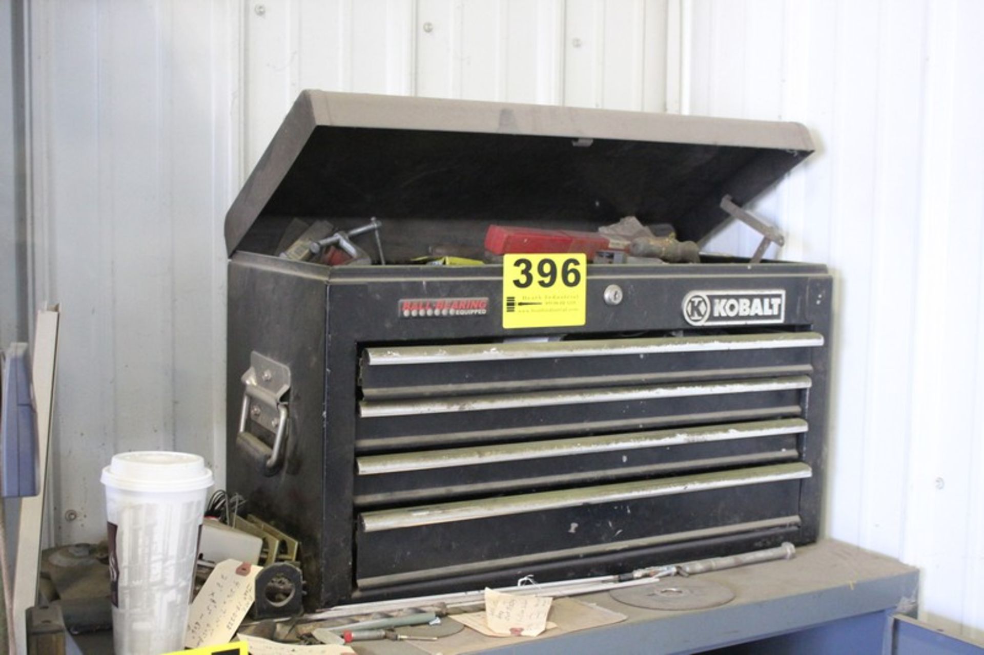 KOBALT 4-DOOR TOOL BOX WITH CONTENTS 26" X 12" X 15" HIGH