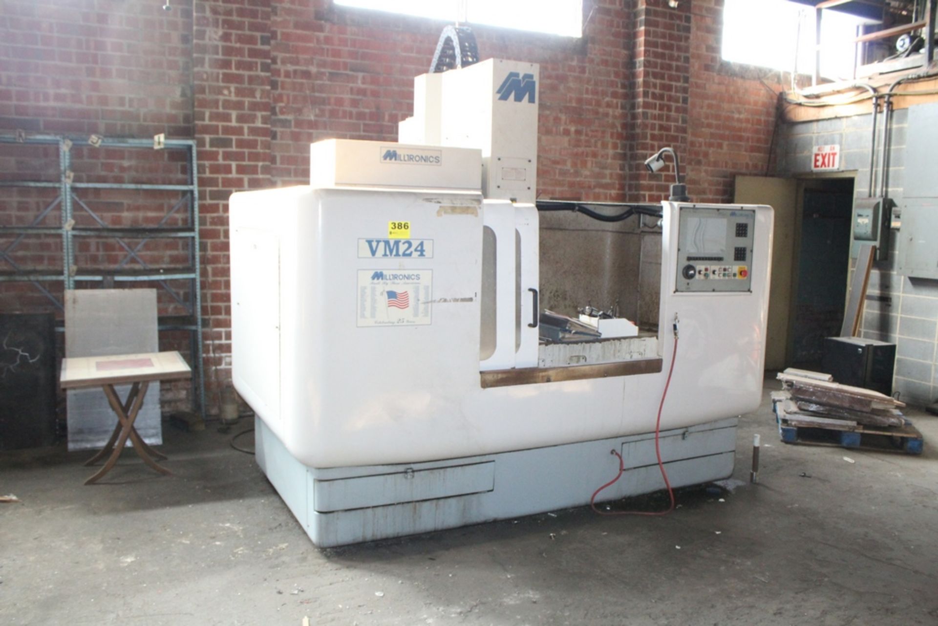 MILLTRONICS MODEL VM-24 CNC VERTICAL MACHINING CENTER S/N 5547: Series C, 24" X 45" Table, X 40",