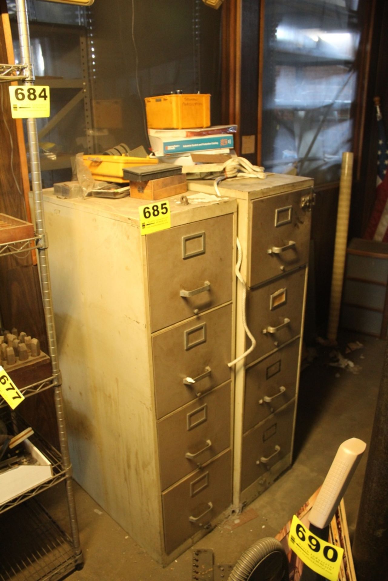 (2) STEEL FOUR DRAWER FILE CABINETS