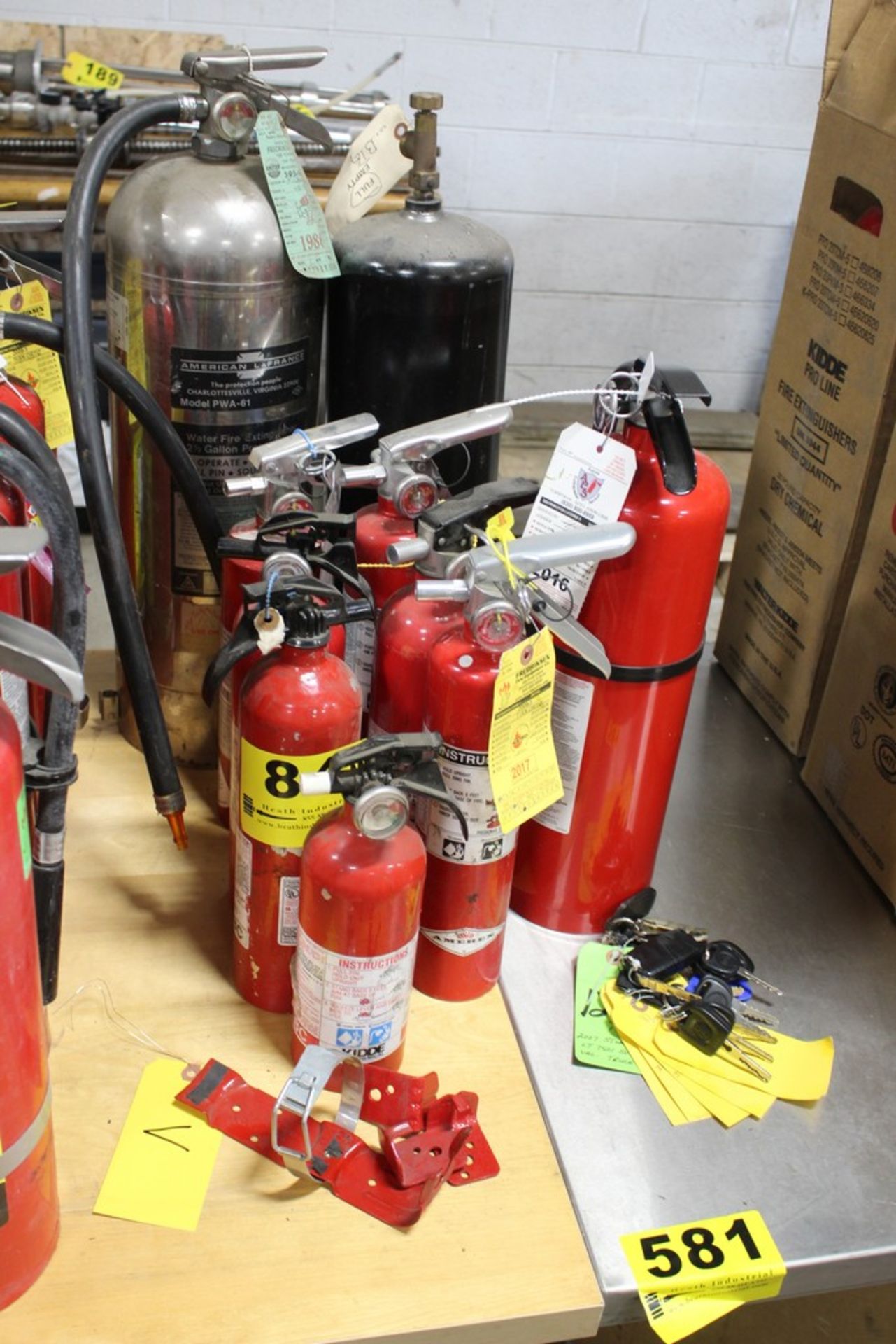 (9) ASSORTED FIRE EXTINGUISHERS
