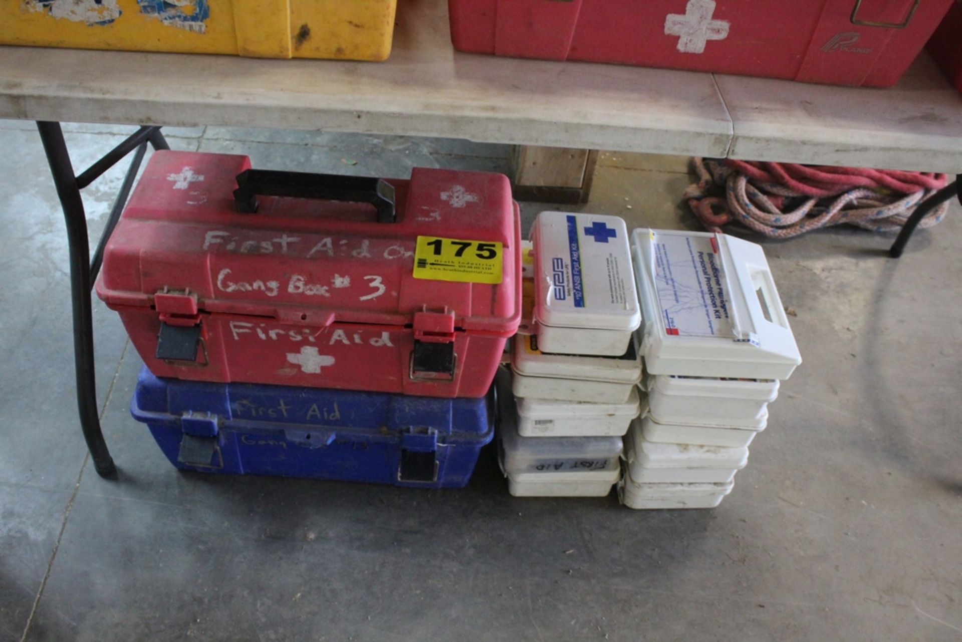 (2) PLASTIC TOOL BOXES AND FIRST AID KITS