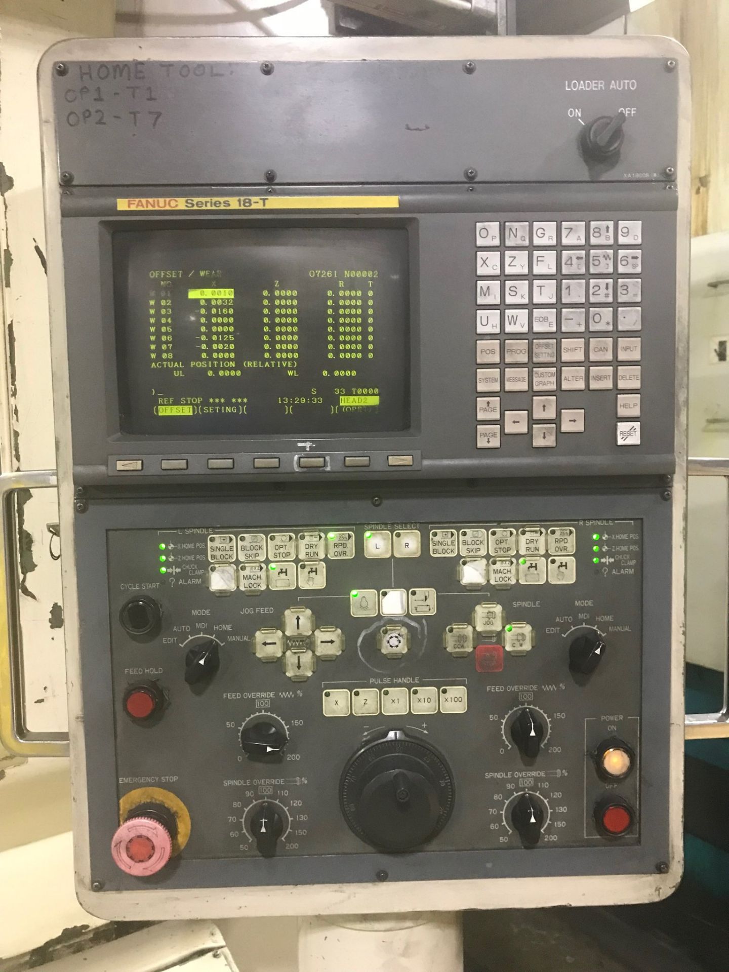 1998 OKUMA HOWA 2SP V55 TWIN SPINDLE VERTICAL LATHE S/N 55162 X Travel