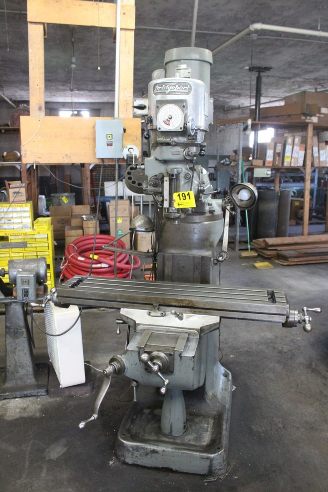 Bridgeport 1-1/2 HP Variable Speed Ram Type Vertical Mill, s/n 12BR121710, 42” Table