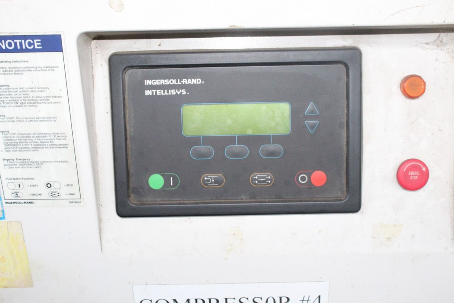 100 HP INGERSOLL RAND ROTARY SCREW AIR COMPRESSOR MODEL SSR-EP100 CAPACITY 446 CFM RATED OPERATING - Image 2 of 3