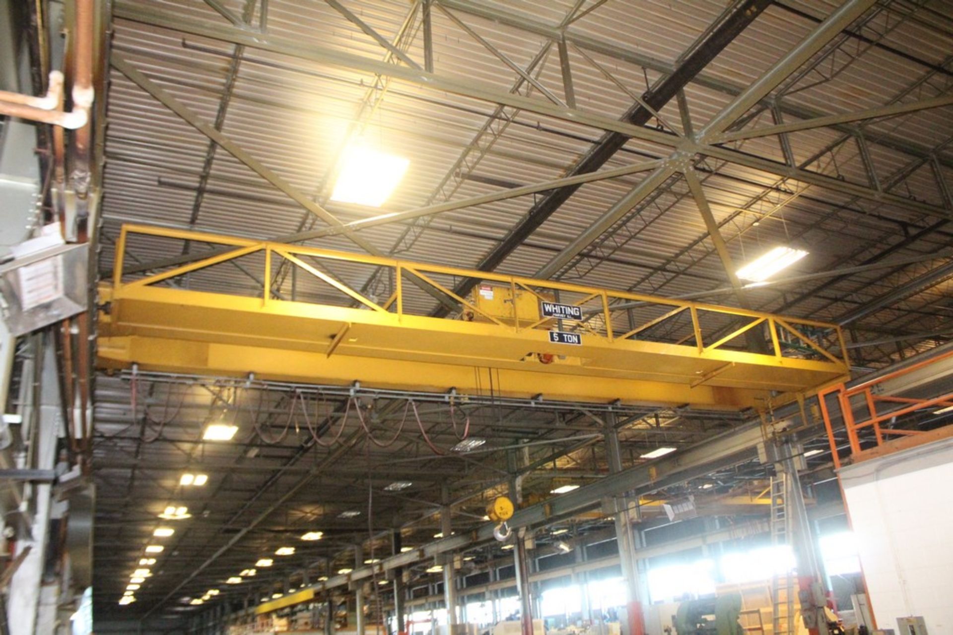 WHITING 5-TON DOUBLE GIRDER ELECTRIC OVERHEAD BRIDGE CRANE, CAPACITY 5 TON, SPAN 50', LIFT 20',