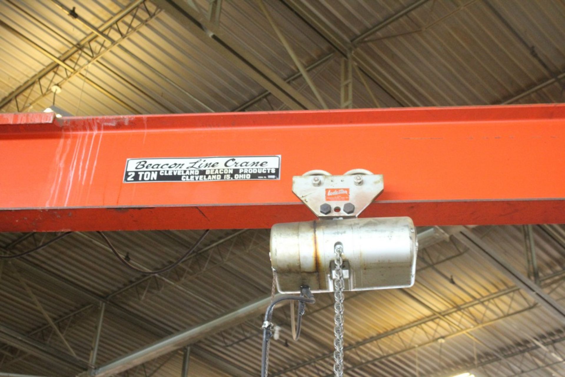 BEACON LINE JIB CRANE 16' ARM WITH CM LOAD STAR 2 TON ELECTRIC CHAIN HOIST, WIRED PENDANT CONTROL - Image 2 of 4