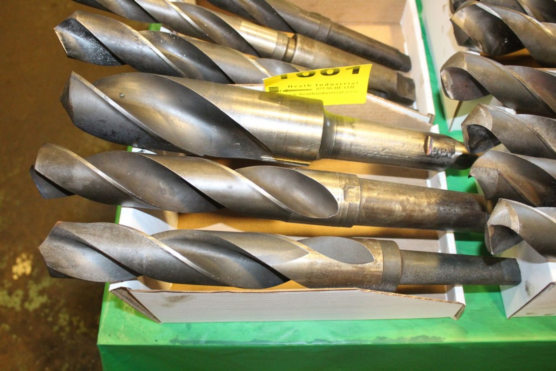 (3) LARGE TAPER SHANK DRILL BITS