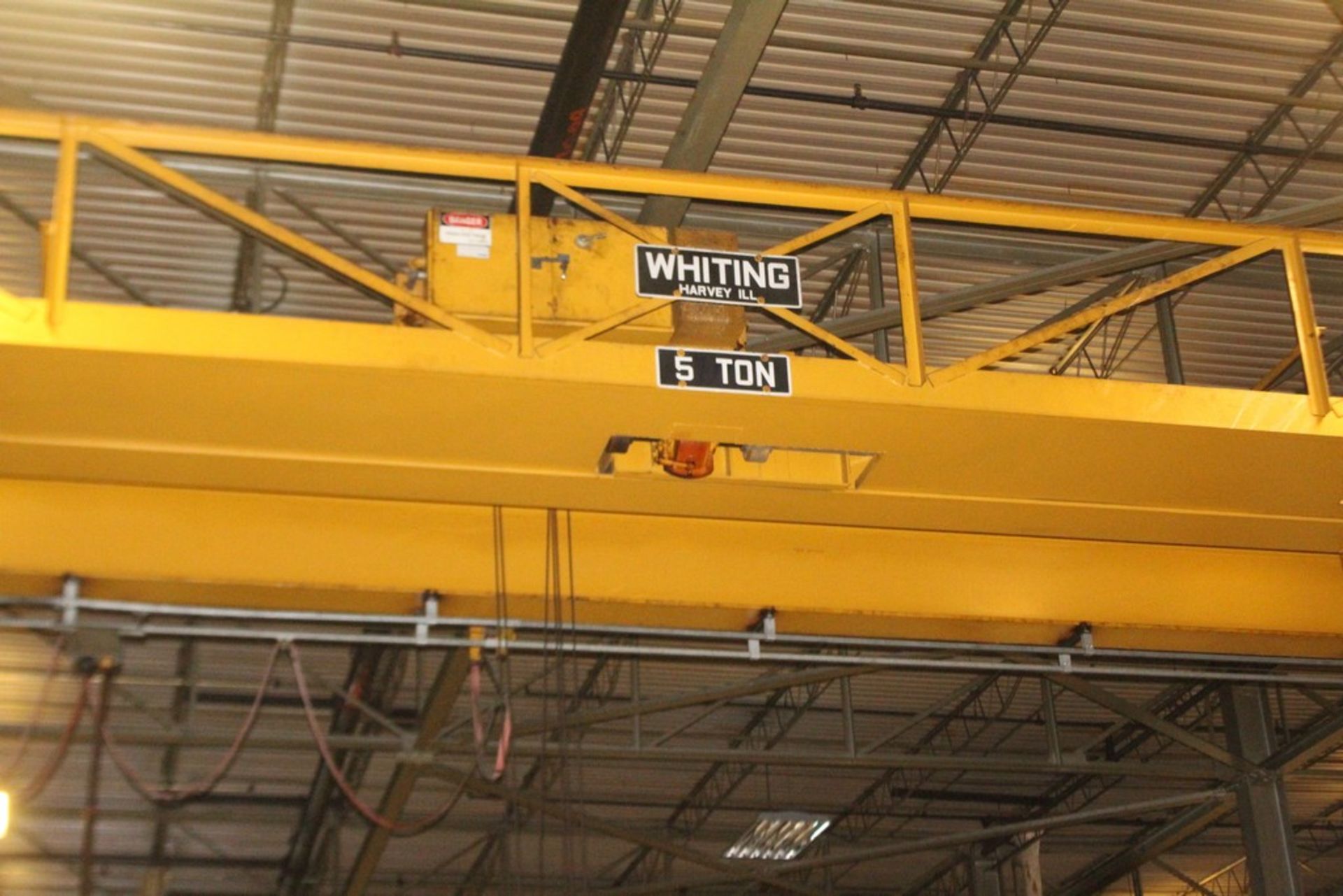 WHITING 5-TON DOUBLE GIRDER ELECTRIC OVERHEAD BRIDGE CRANE, CAPACITY 5 TON, SPAN 50', LIFT 20', - Image 2 of 4