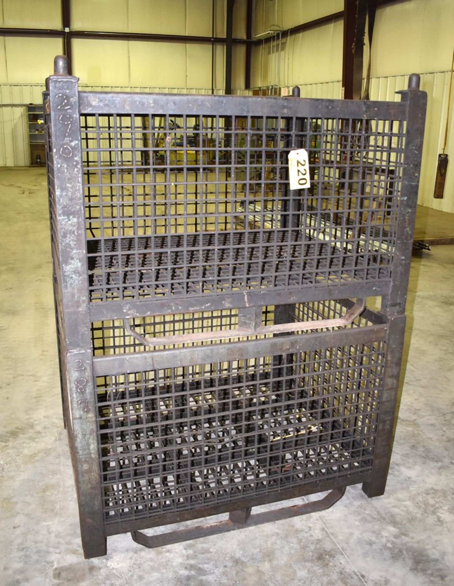 (2) 48" x 40" x 32" H Rigid Wire Stacking Container