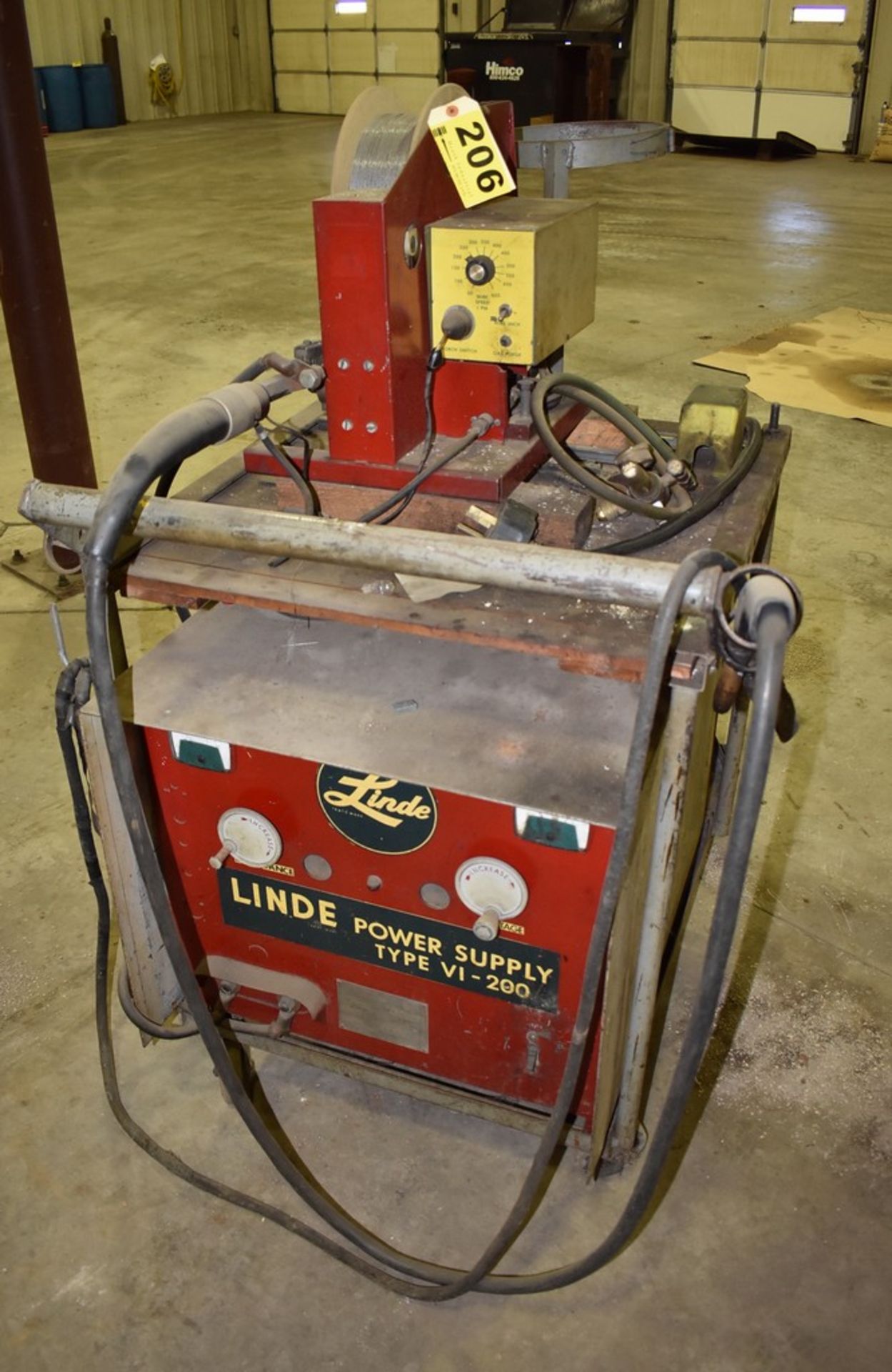 Linde 200 Amp Tyoe V1-200 Welding Power Source wirh Linde Wire Feed Unit & Welding Gun, Serial