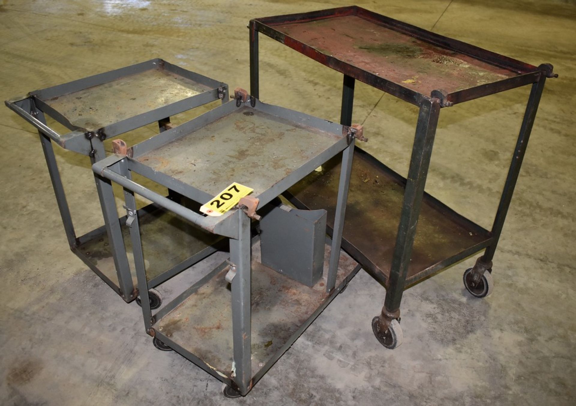 (3) Portable Steel Shop Carts