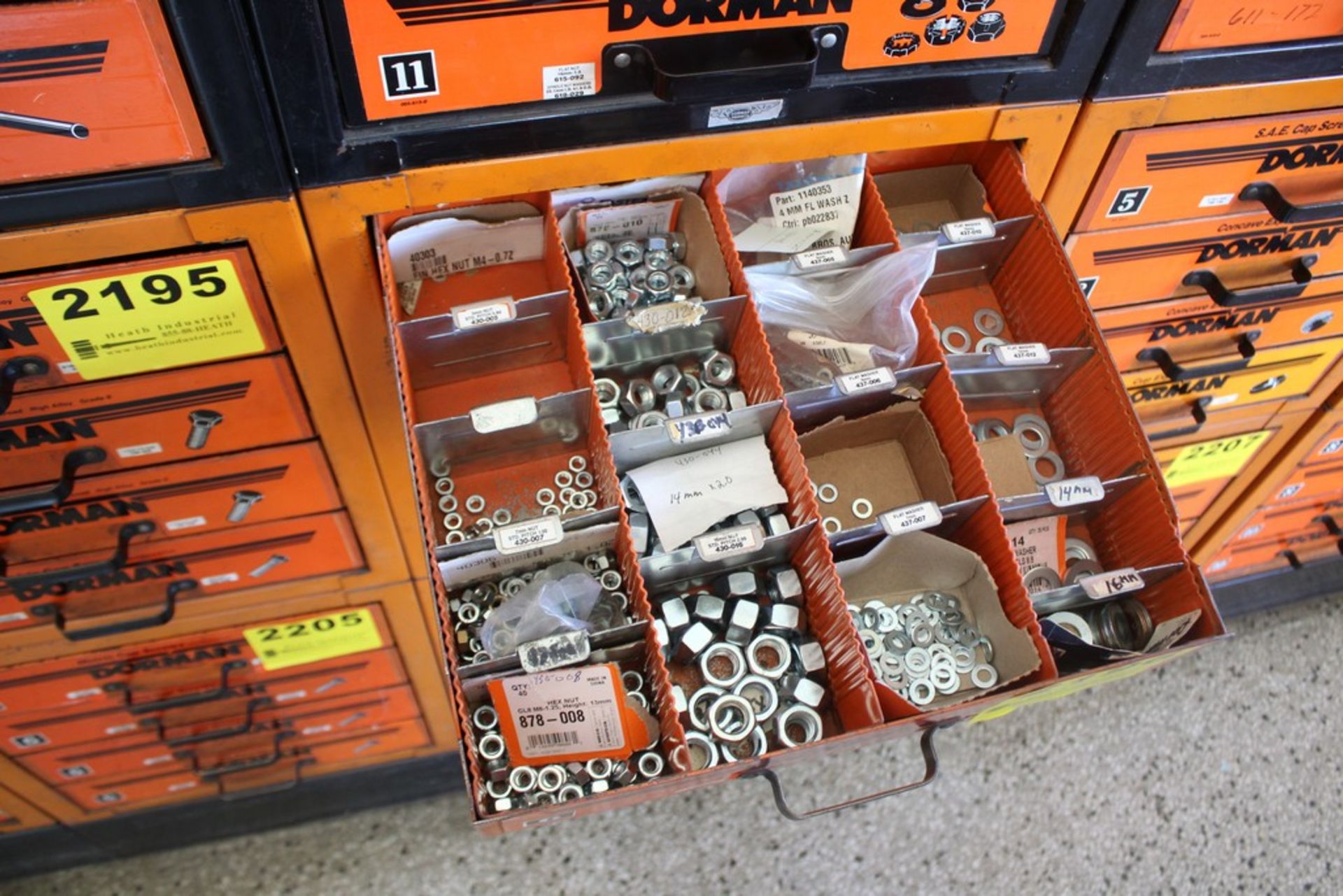 DORMAN FOUR DRAWER CABINET, CONTENTS INCLUDES METRIC NUTS, WASHERS AND CAP SCREWS - Image 2 of 5