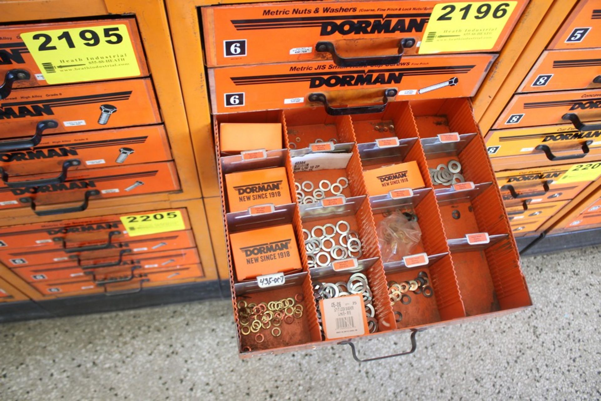DORMAN FOUR DRAWER CABINET, CONTENTS INCLUDES METRIC NUTS, WASHERS AND CAP SCREWS - Image 4 of 5