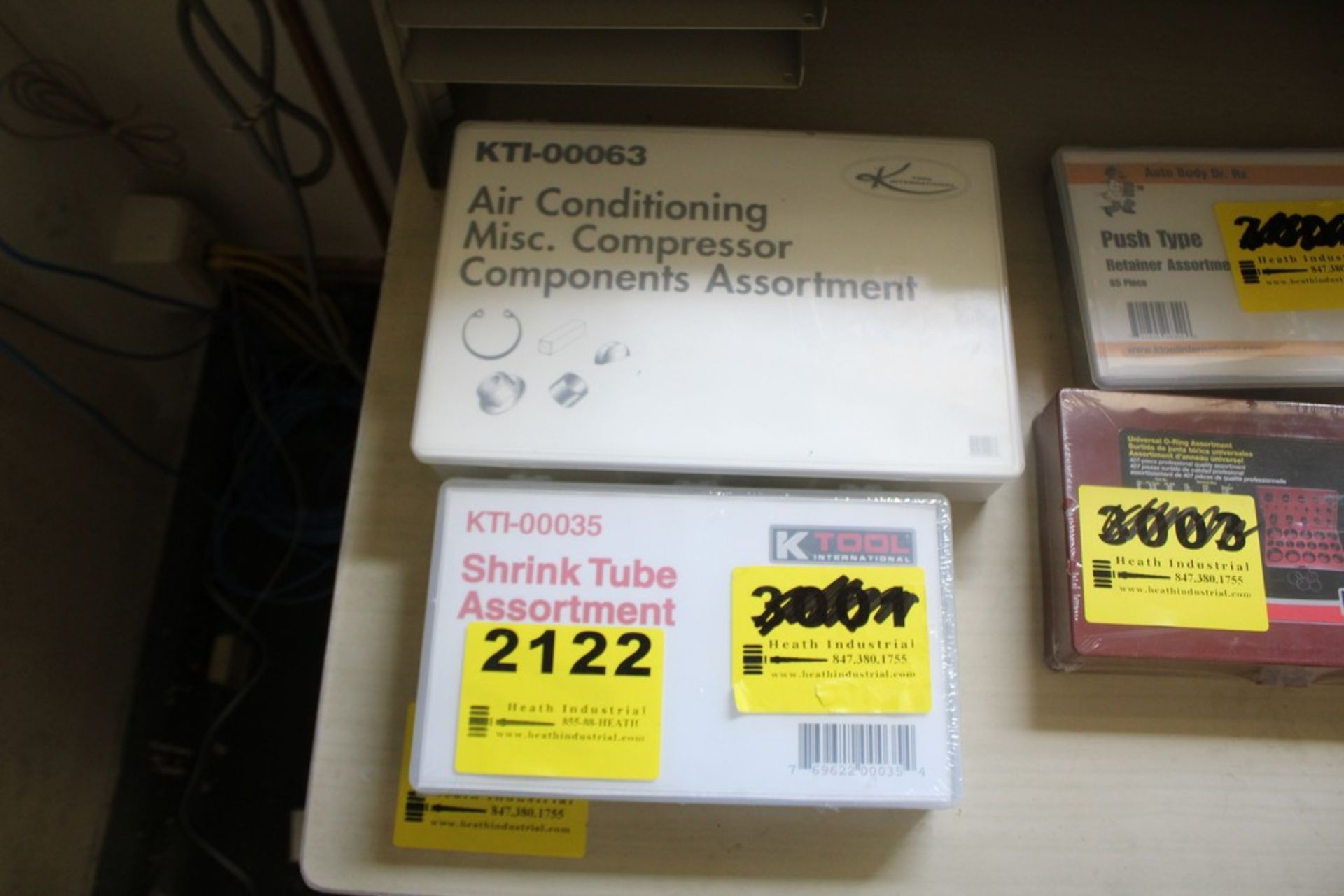 K-TOOL INTERNATIONAL SHRINK TUBE ASSORTMENT AND A/C COMPRESSOR COMPONENTS