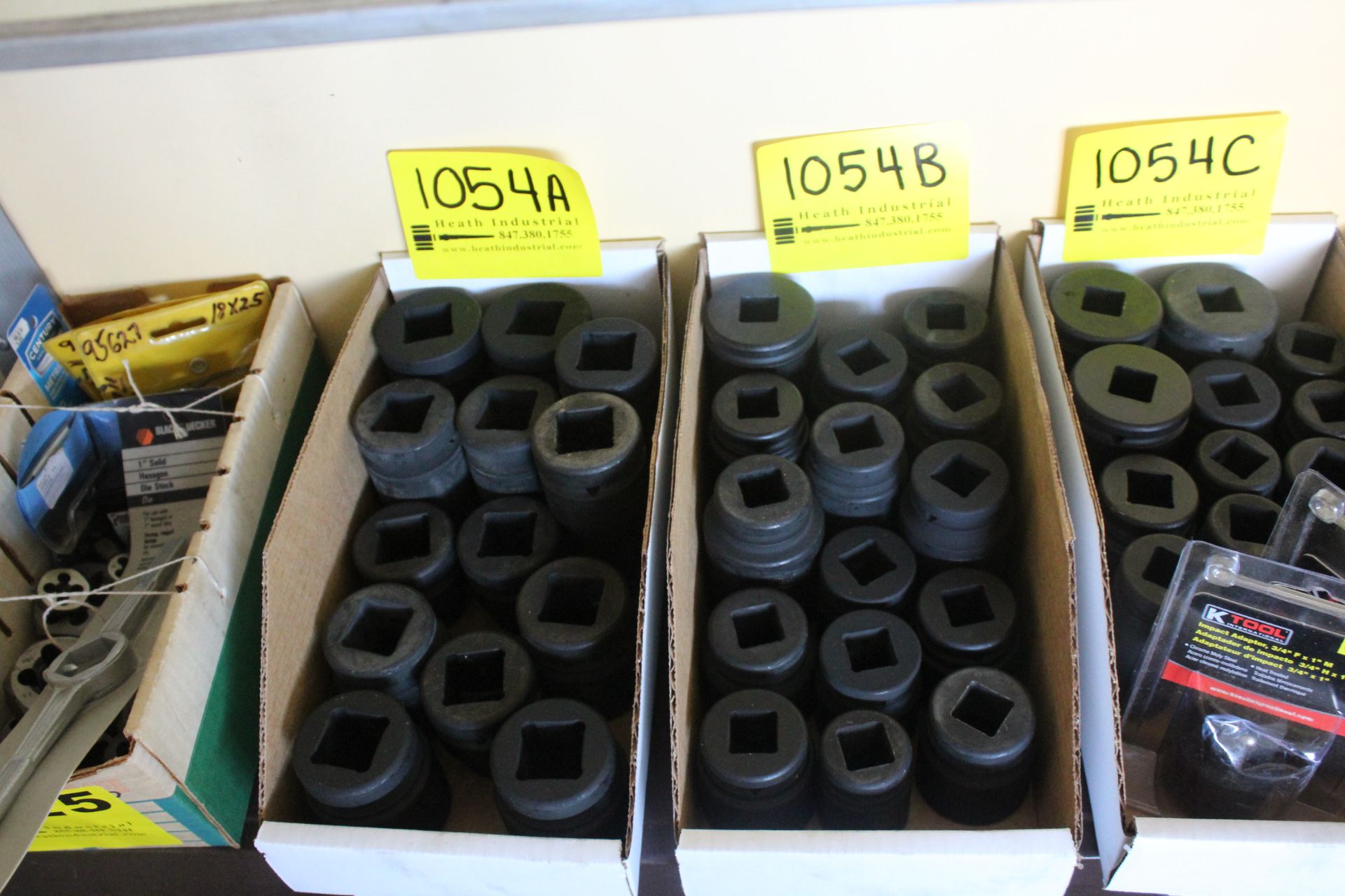 ASSORTED LARGE IMPACT SOCKETS WITH 3/4" DRIVE