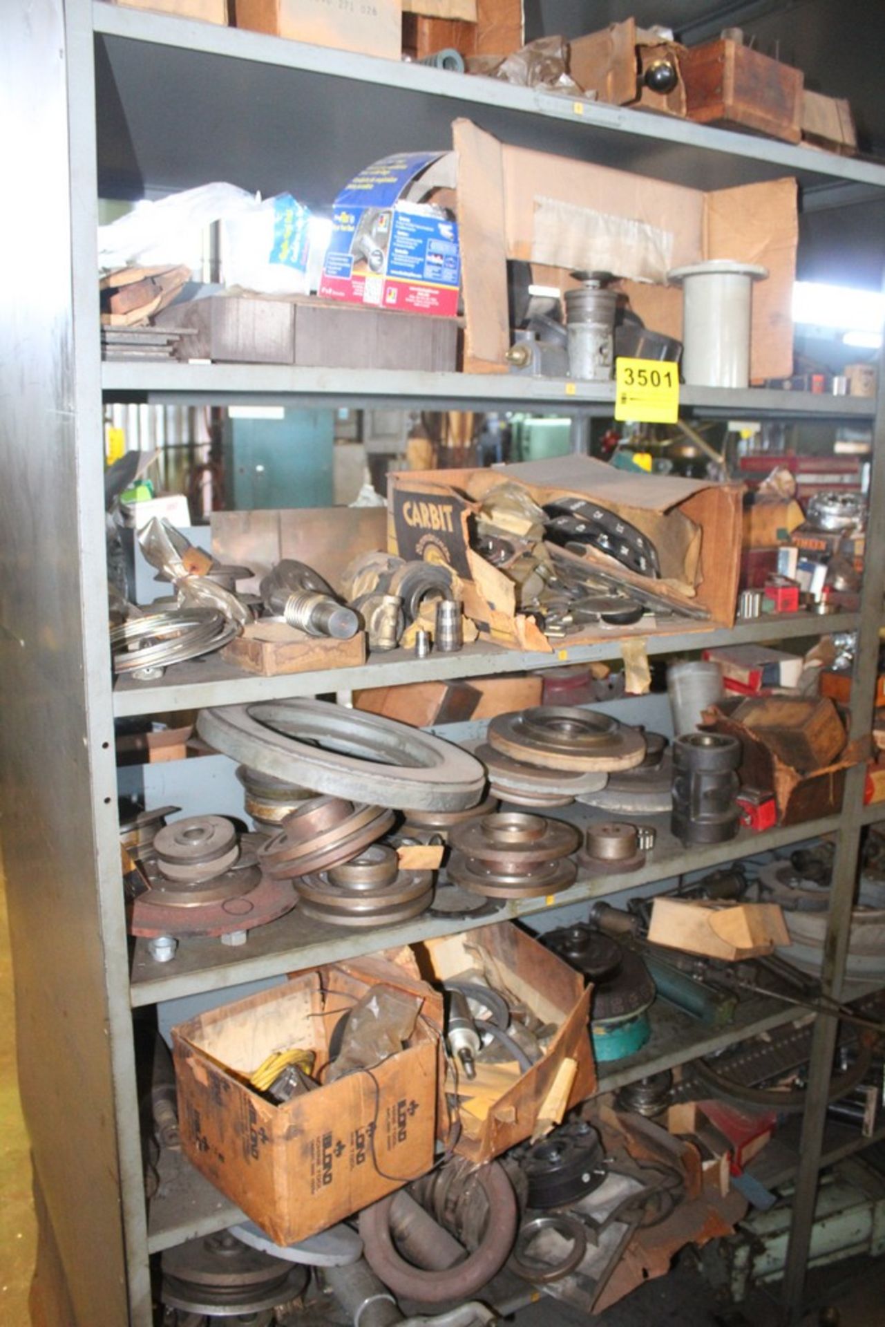 ASSORTED PARTS ON 7 SHELVES