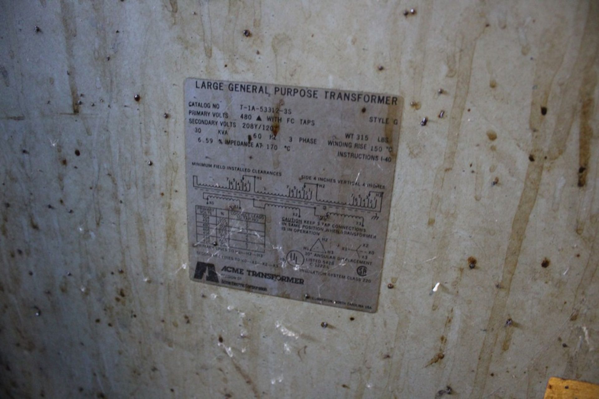 GENERAL PURPOSE TRANSFORMER 3 PHASE 60 KVA - Image 3 of 3