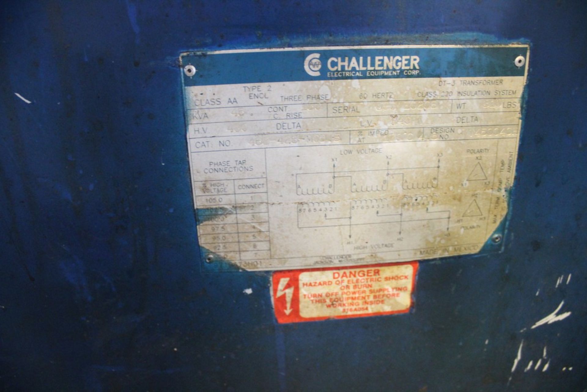 CHALLENGER TRANSFORMER 3 PHASE 45 KVA - Image 2 of 2