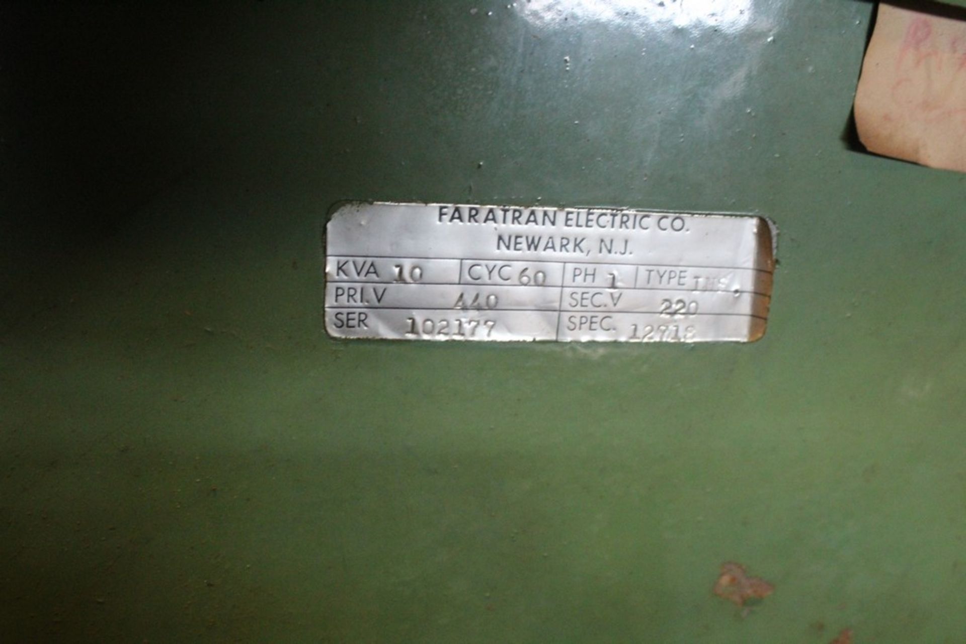 FARATRAN TRANSFORMER SINGLE PHASE 10 KVA - Image 2 of 2