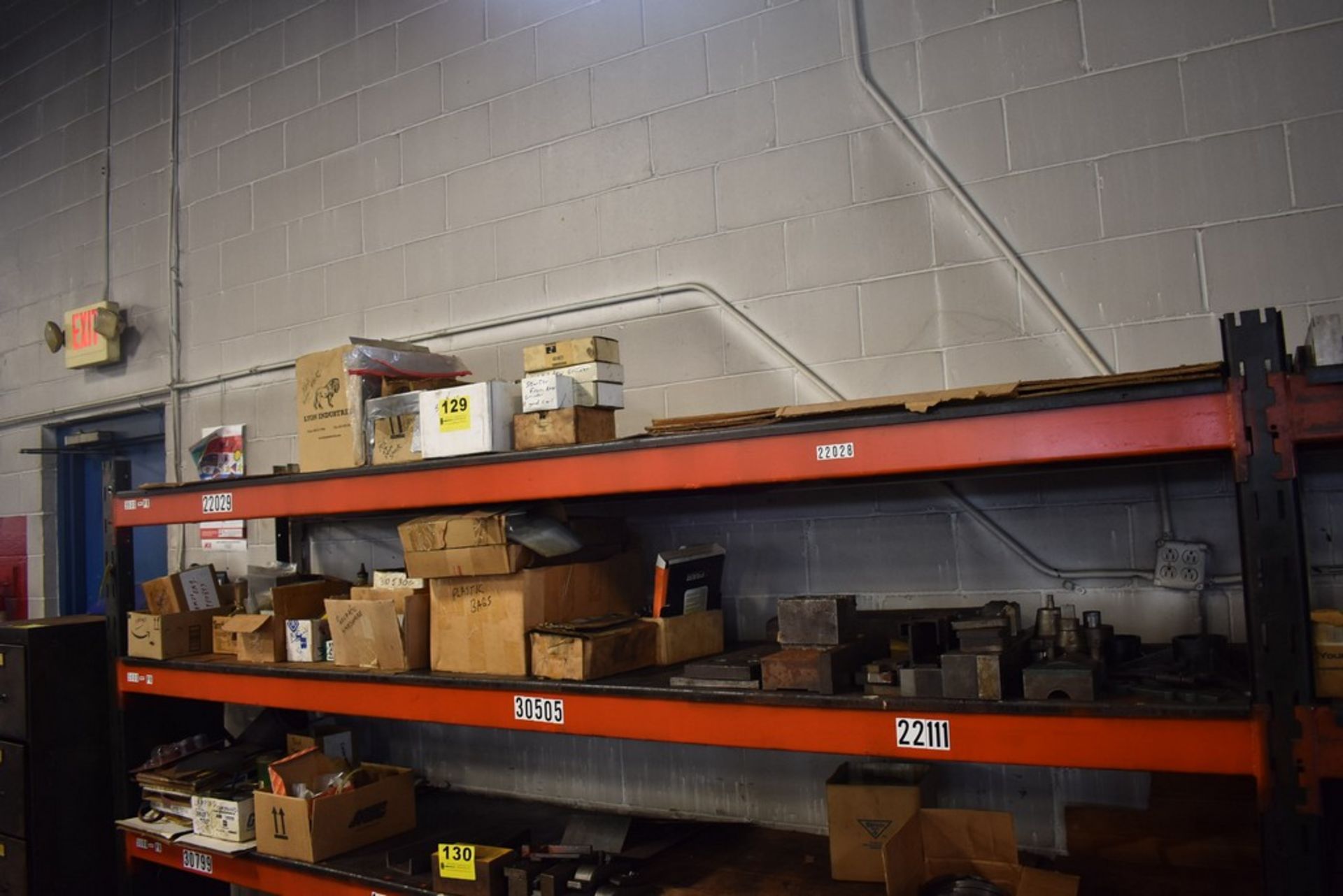 ASSORTED CONTENTS ON (2) SHELVES OF PALLET RACKING