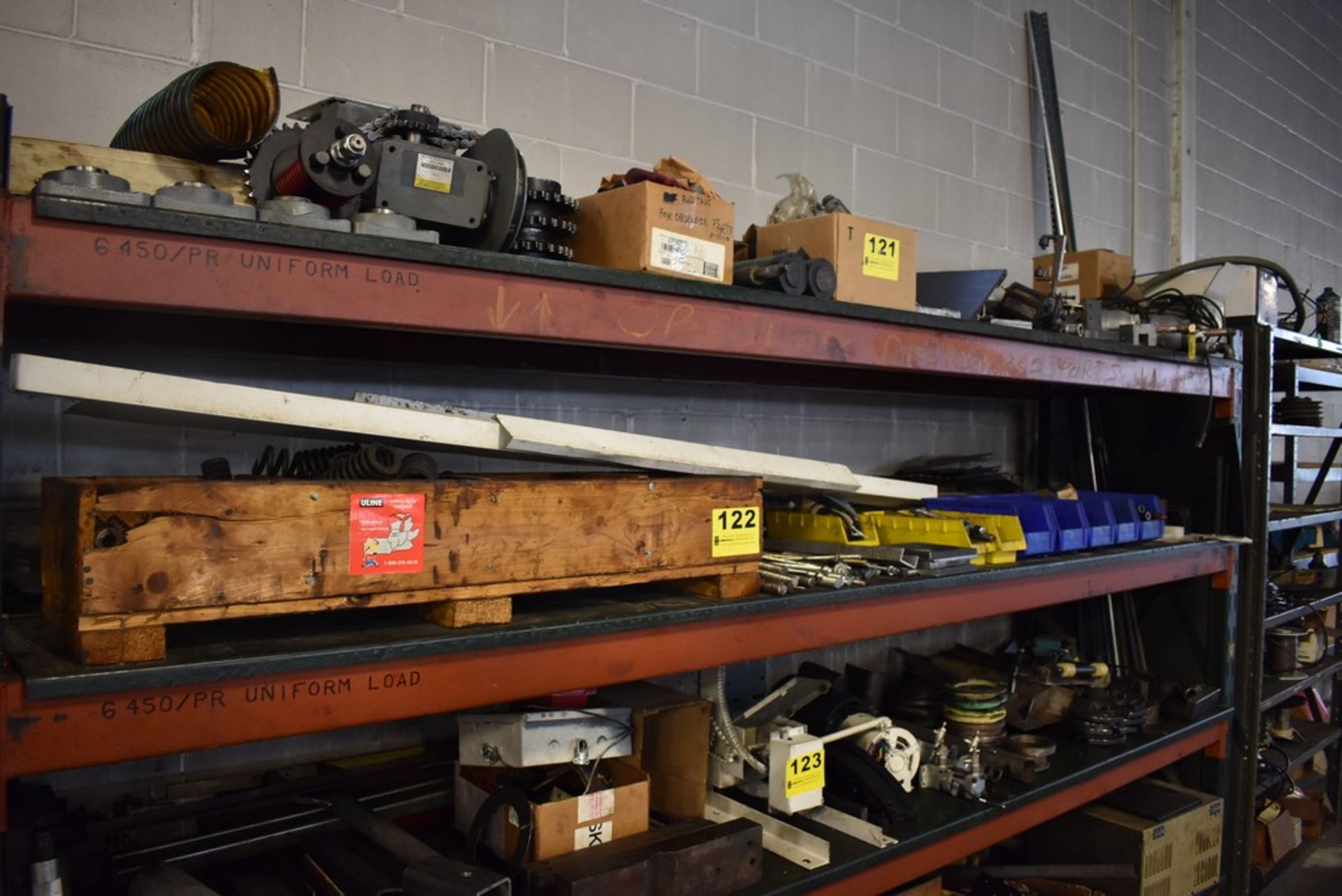 ASSORTED CONTENTS ON (1) SHELF OF PALLET RACKING