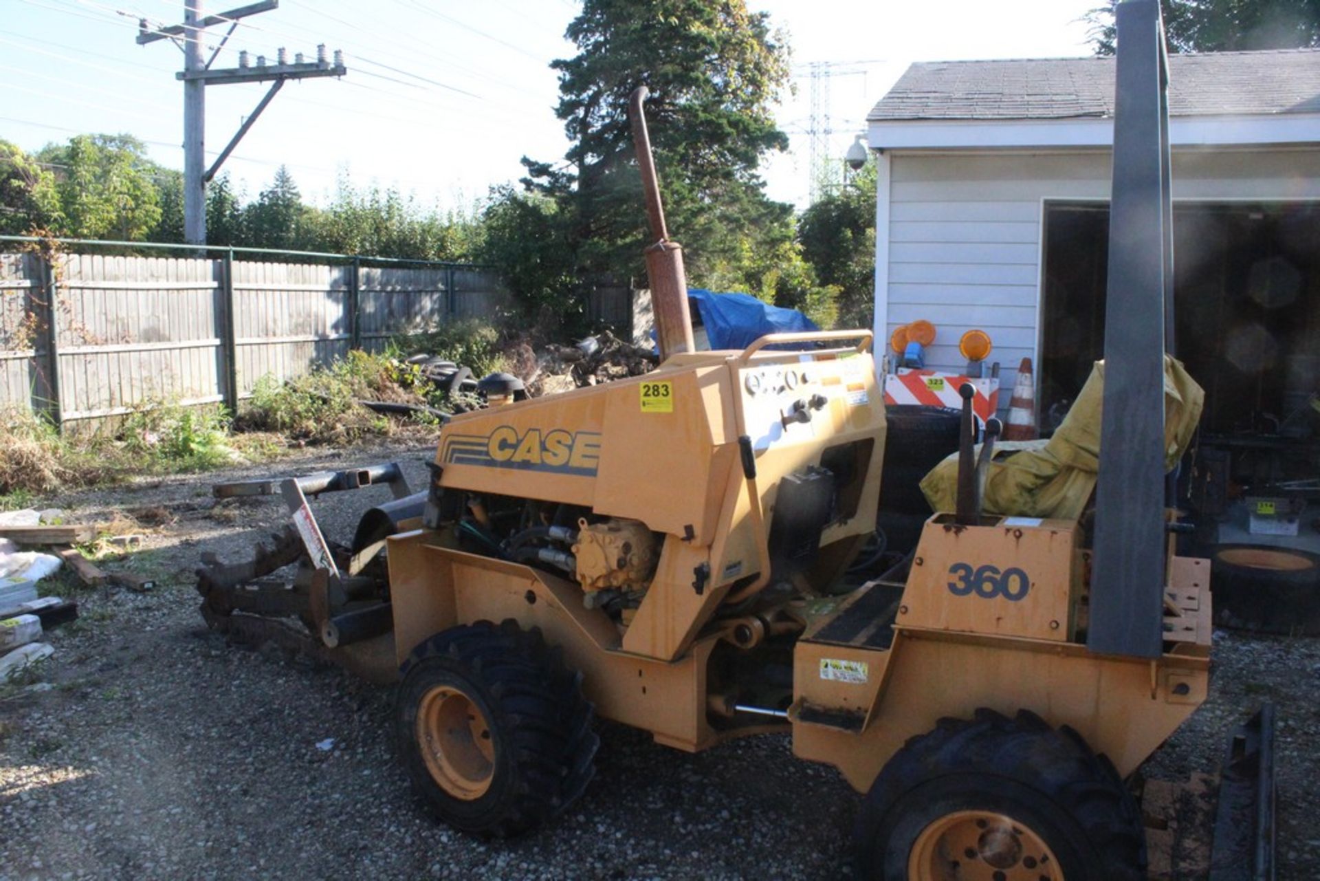 CASE MODEL 360 TRENCHER, S/N JAF0279515, WITH BACK FILL BLADE, 596 HOURS ON METER - Image 2 of 9