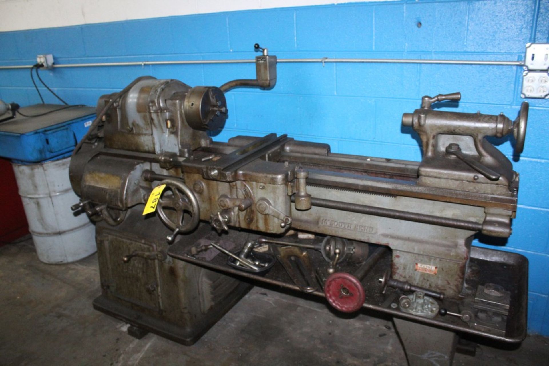 SOUTH BEND 16" X 36" TOOLROOM LATHE S/N 8124HKR12, WITH 3-JAW CHUCK