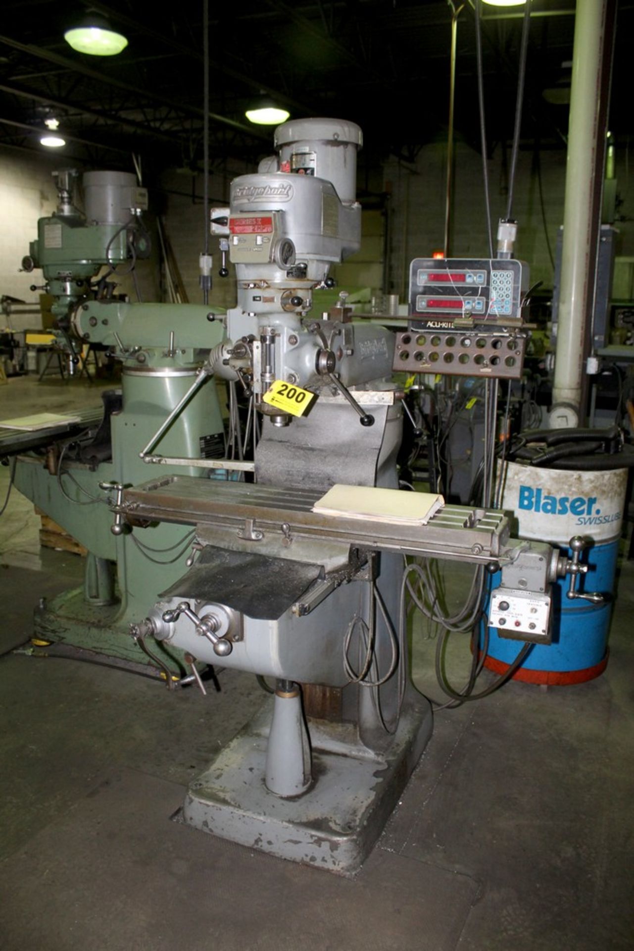 BRIDGEPORT 2 HP SERIES 1 VARIABLE SPEED RAM TYPE VERTICAL MILL, S/N 12BR189186, 42” POWER FEED