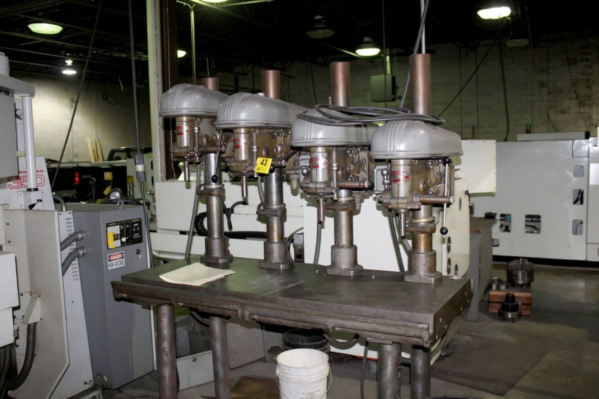 DELTA 17" FOUR SPINDLE DRILL, 61" X 24" PRODUCTION TABLE