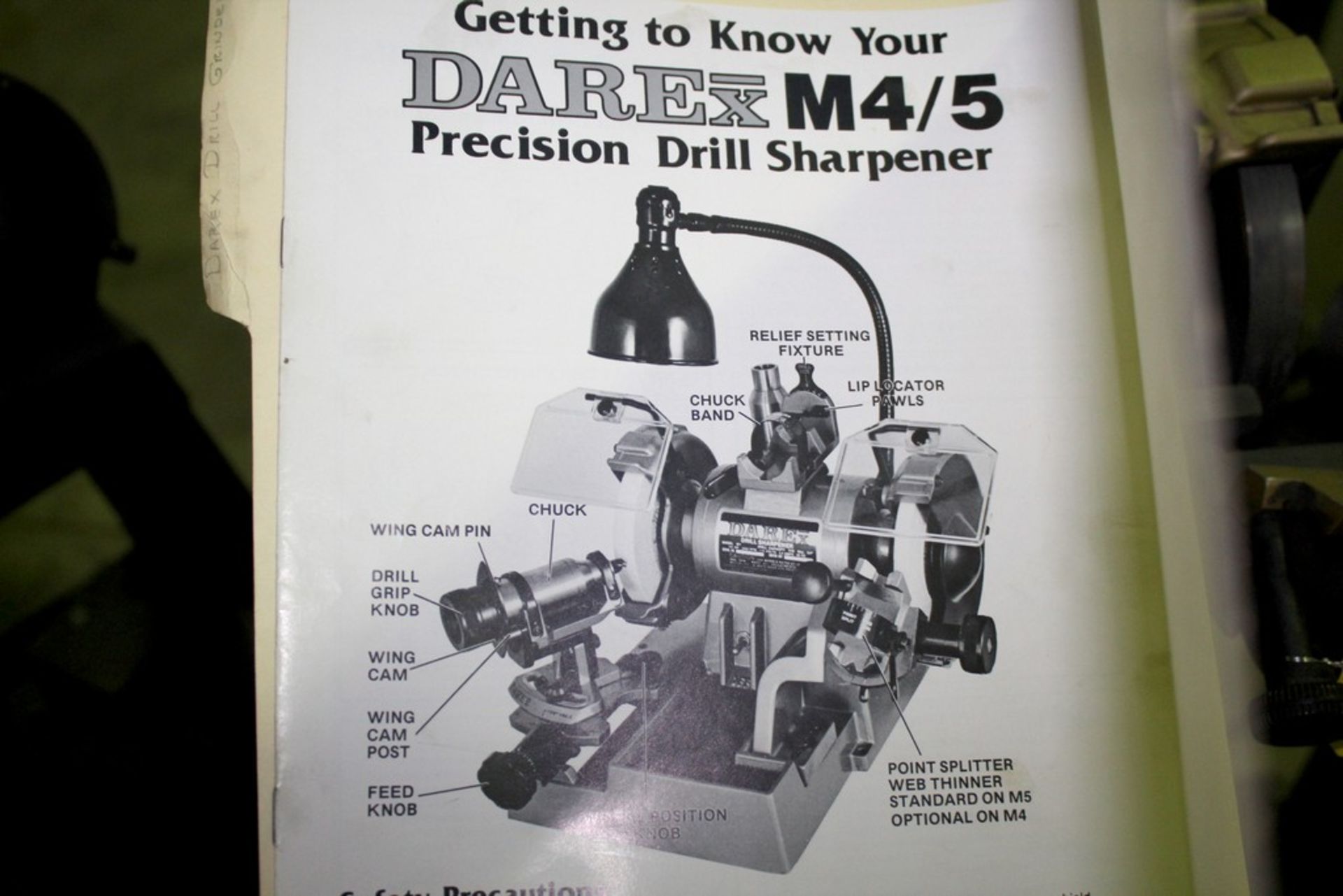 DAREX M4/5 PRECISION DRILL SHARPENER S/N 52472 ON DAREX STAND - Image 3 of 3