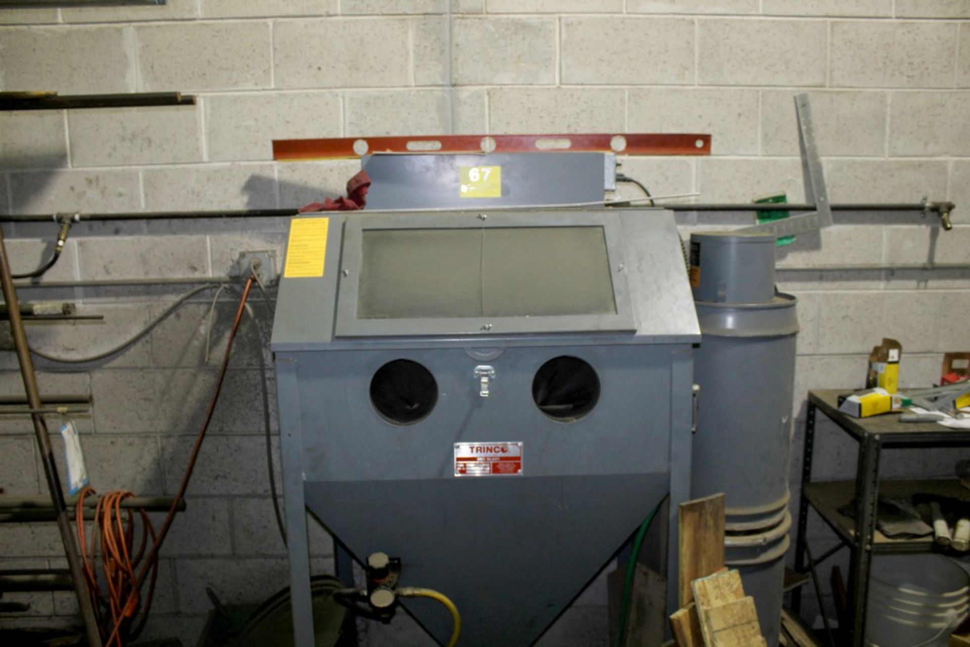 TRINCO MODEL 36 BLAST CABINET S/N 63718-06, WITH TRINCO BP DUST COLLECTOR