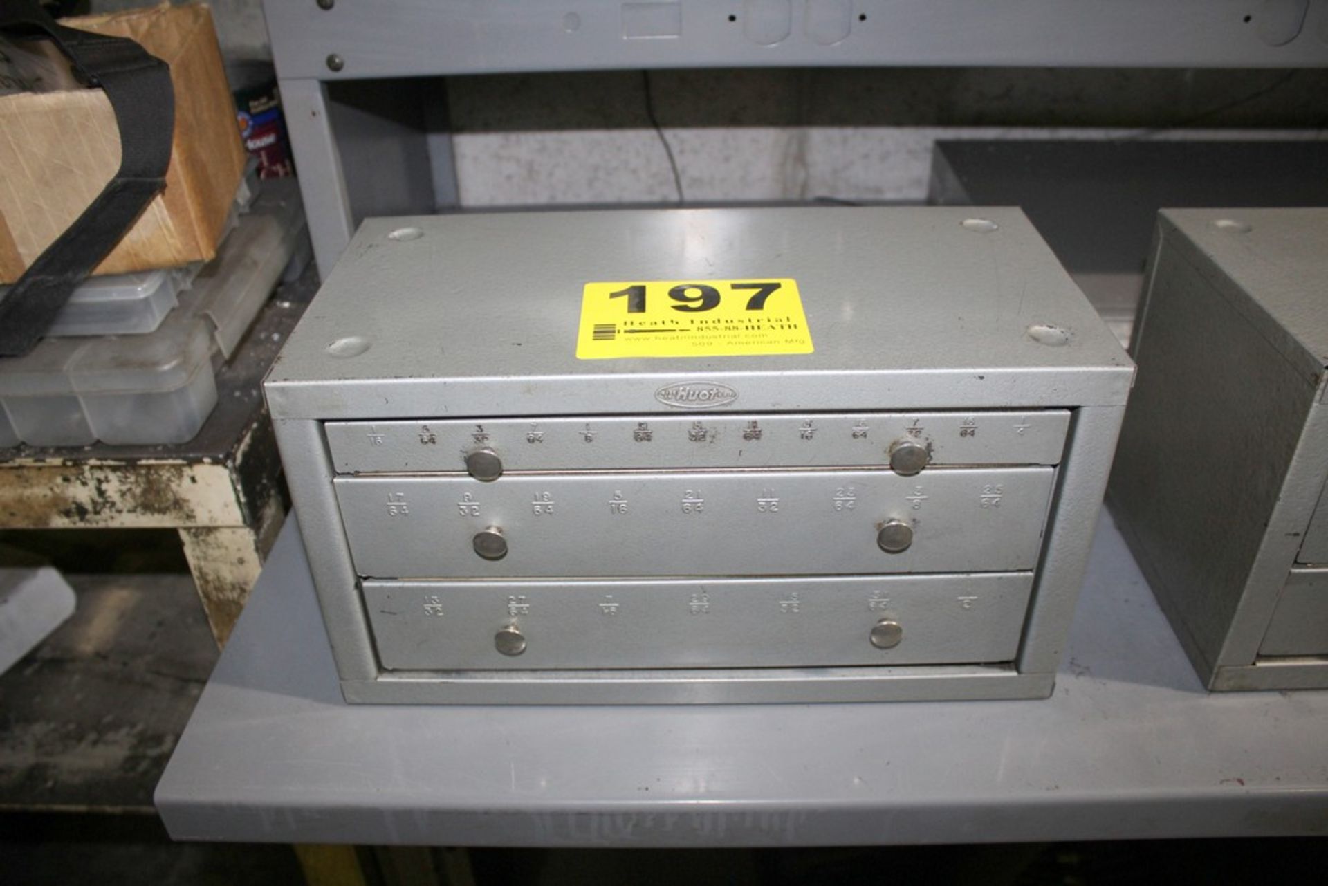 HUOT 3 DRAWER FRACTIONAL DRILL CABINET WITH CONTENTS