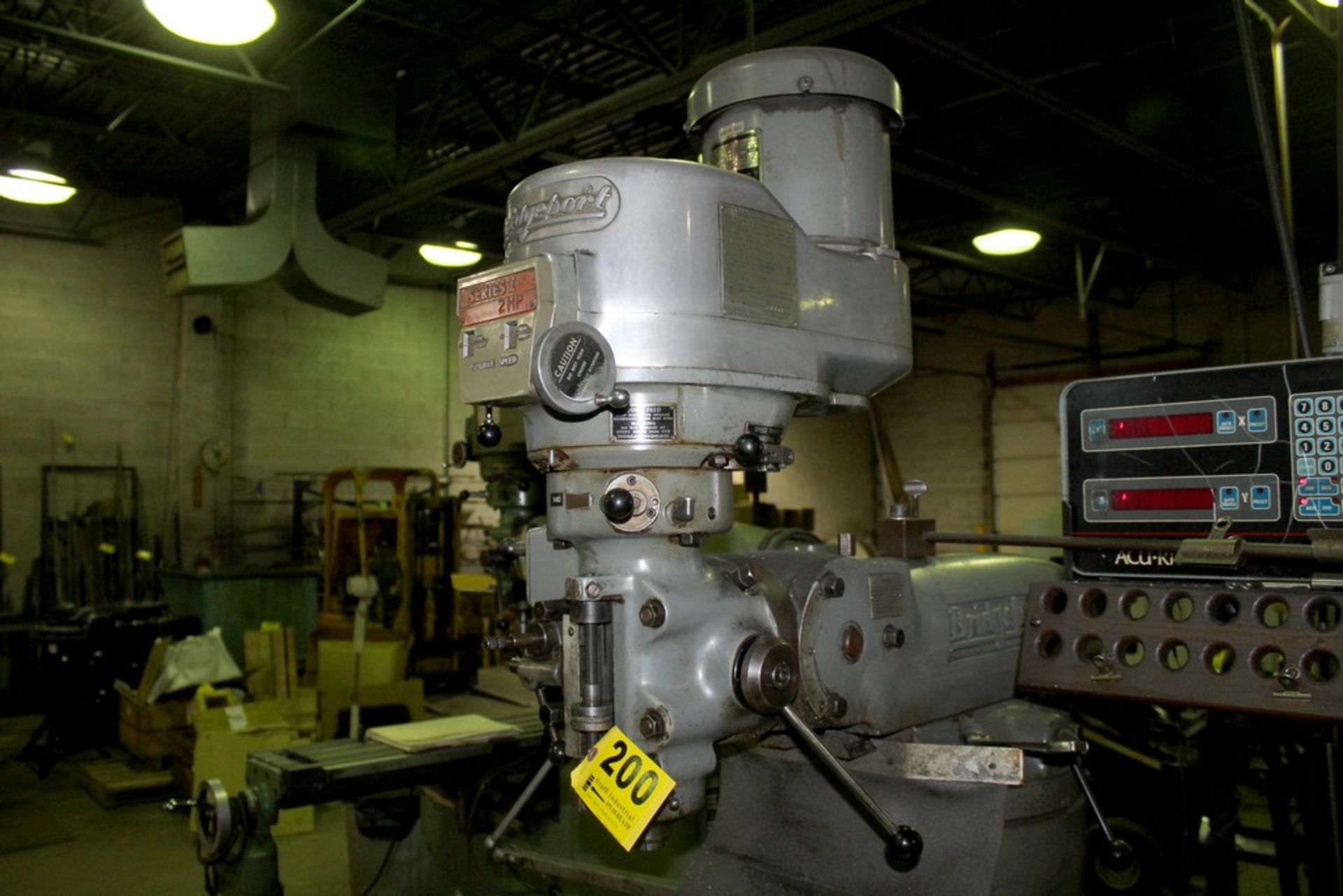 BRIDGEPORT 2 HP SERIES 1 VARIABLE SPEED RAM TYPE VERTICAL MILL, S/N 12BR189186, 42” POWER FEED - Image 3 of 10