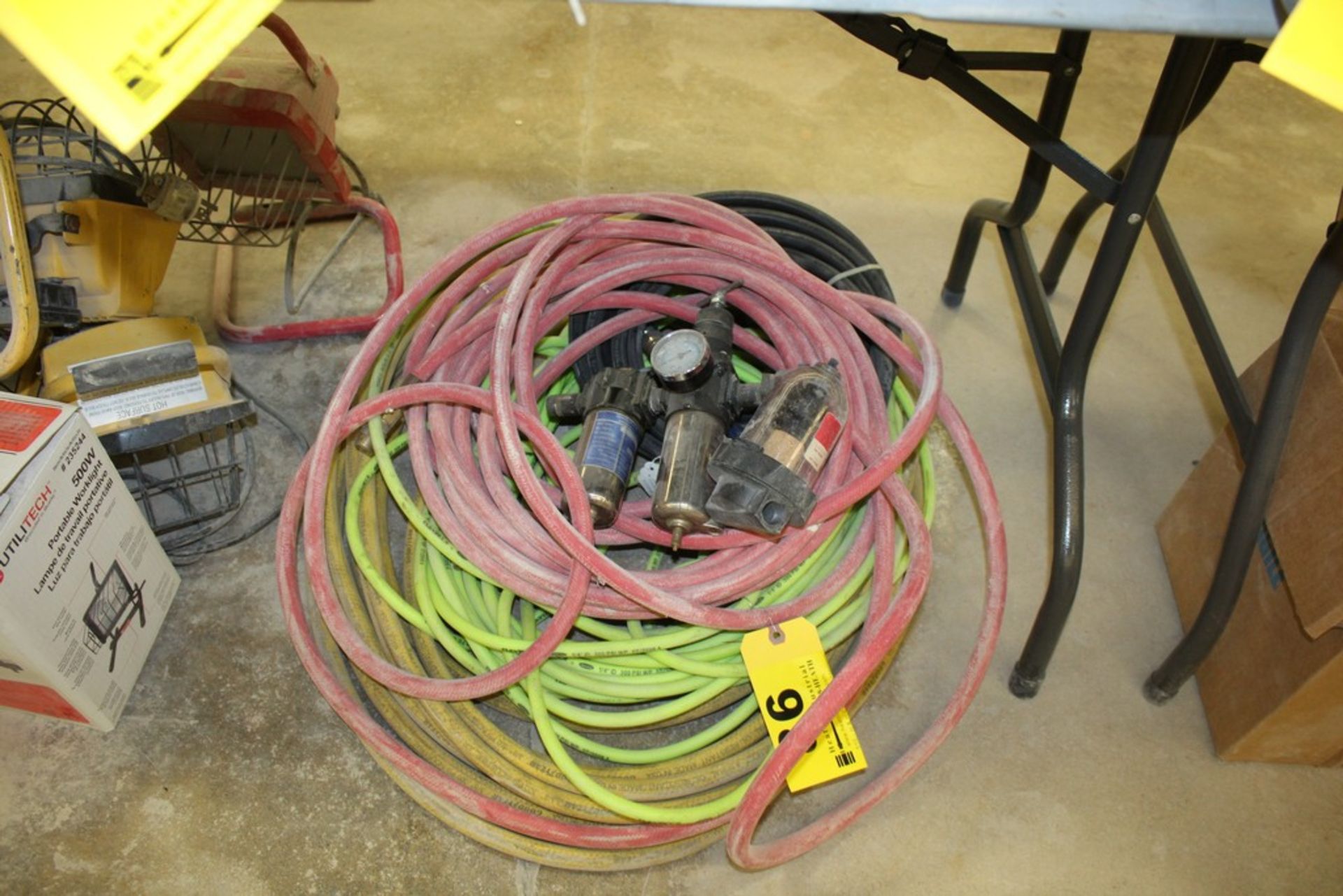 LARGE QTY OF PNEUMATIC HOSE, REGULATOR