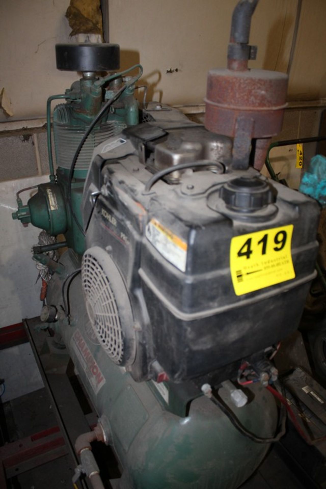 CHAMPION MODEL HGR6-3 12.5 HP AIR COMPRESSOR S/N: 3619519591, ON TRAILER - Image 4 of 6