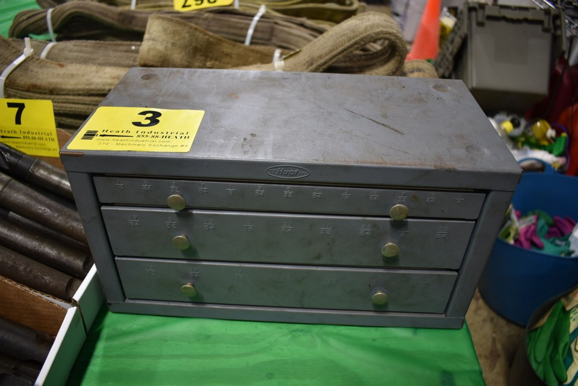 HUOT 3 DRAWER FRACTIONAL DRILL CABINET WITH CONTENTS