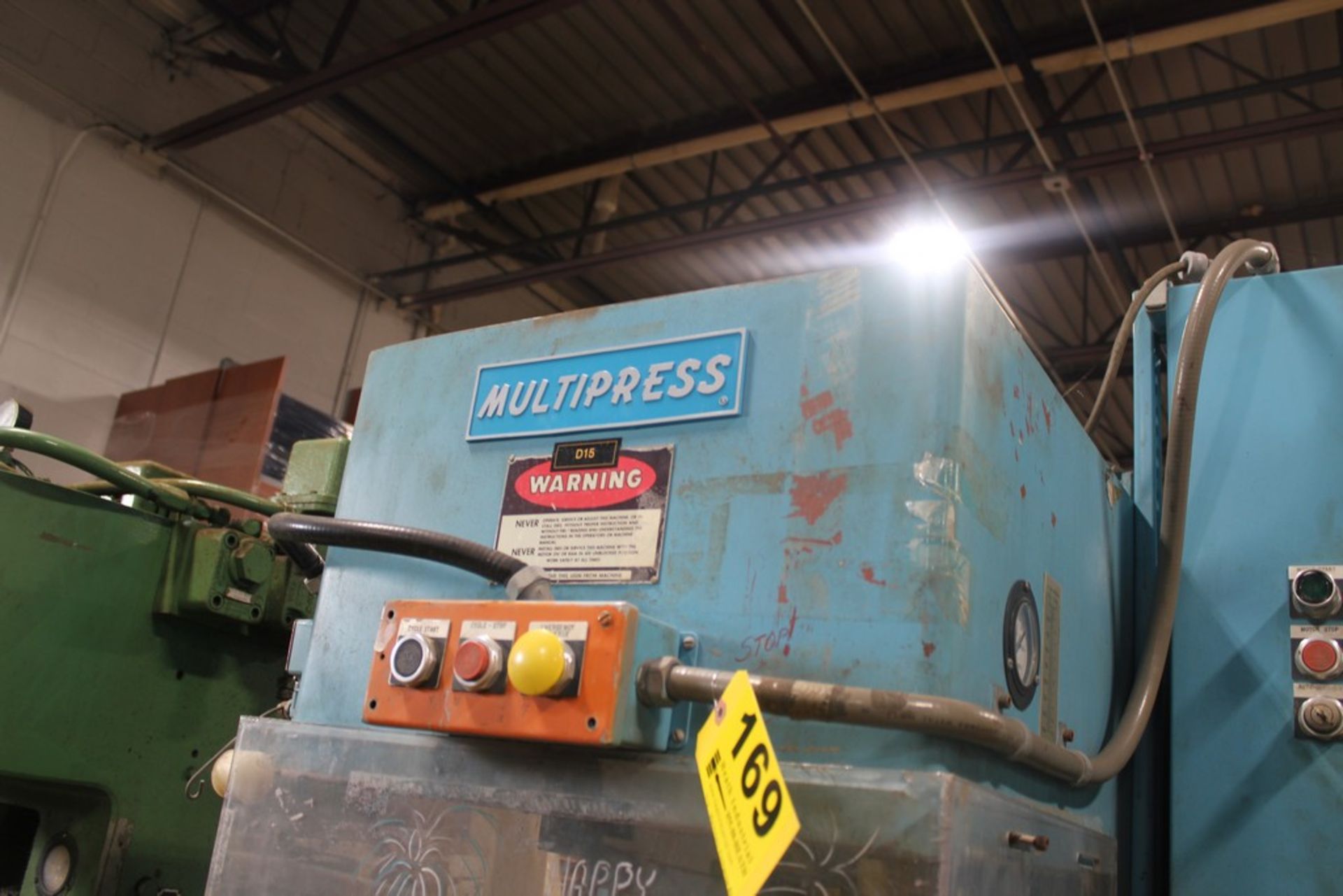 MULTIPRESS MODEL WT-100M 10 TON HYDRAULIC PRESS, WITH MODEL IT-103 INDEX TABLE, S/N 30208 - Image 3 of 8