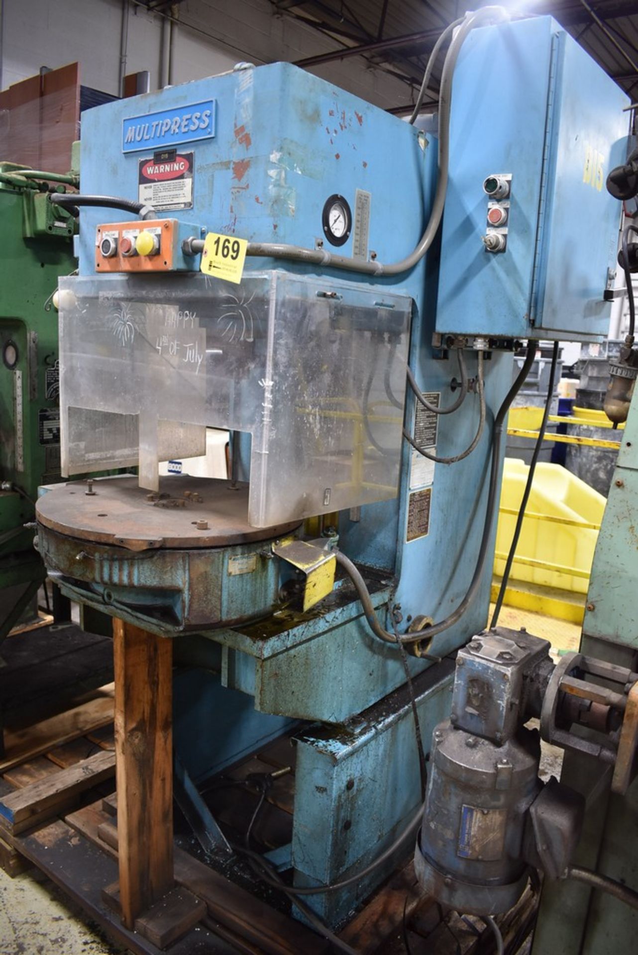 MULTIPRESS MODEL WT-100M 10 TON HYDRAULIC PRESS, WITH MODEL IT-103 INDEX TABLE, S/N 30208 - Image 2 of 8