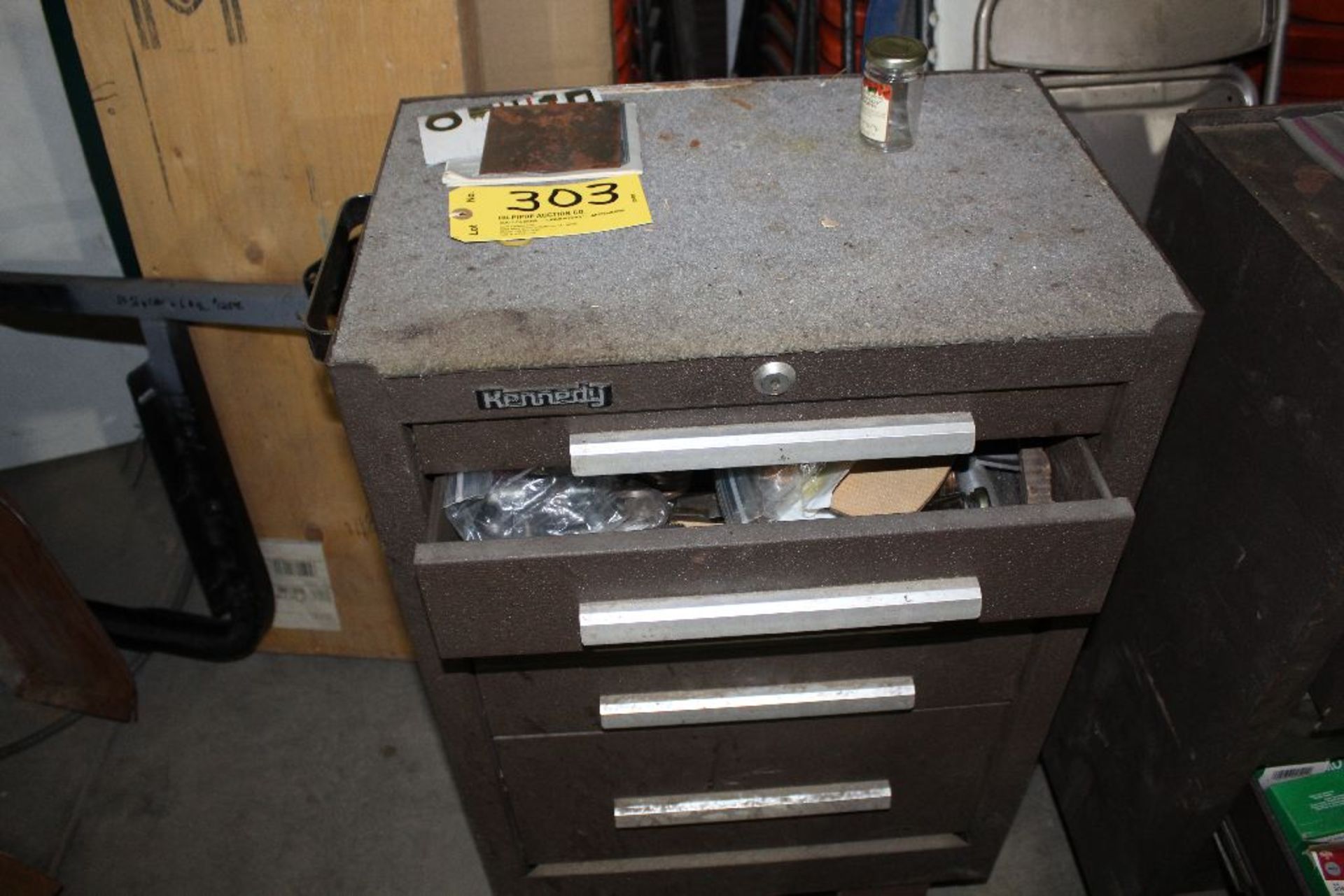 Kennedy 5 drawer tool chest; 20 1/2" x 14" x 35", rollaround cabinet, w/contents (tooling).
