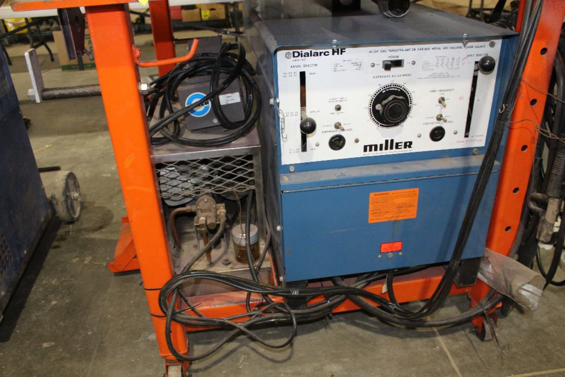 Miller Dialarc HE welder, AC DC, gas tung, arc, power source sn JA364537, w/cooler, foot control, - Image 2 of 4