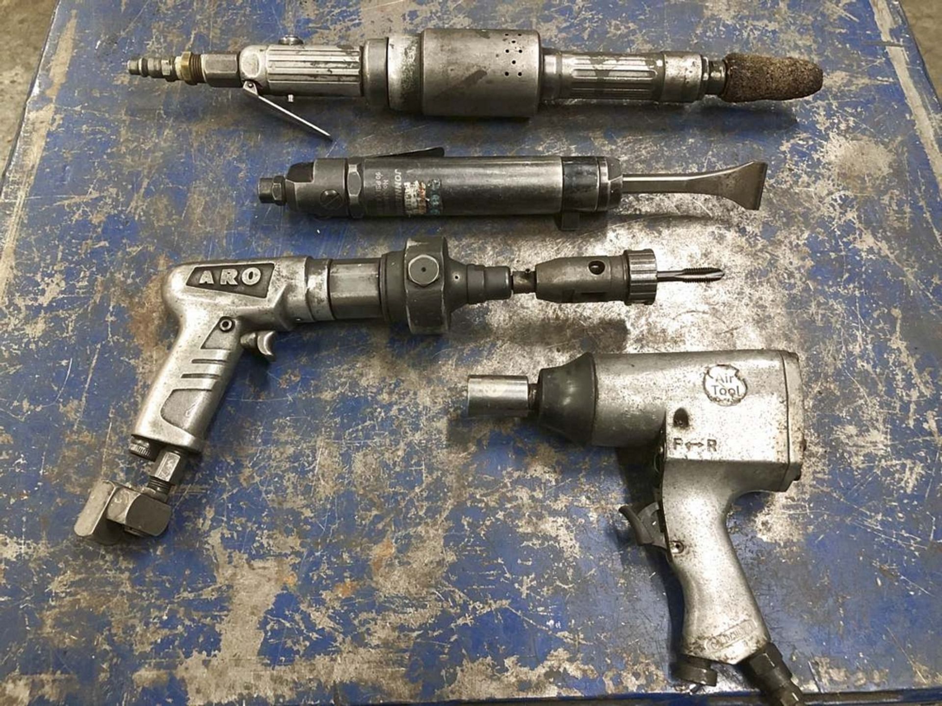 Lot of (4) Assorted Pneumatic Hand Tools