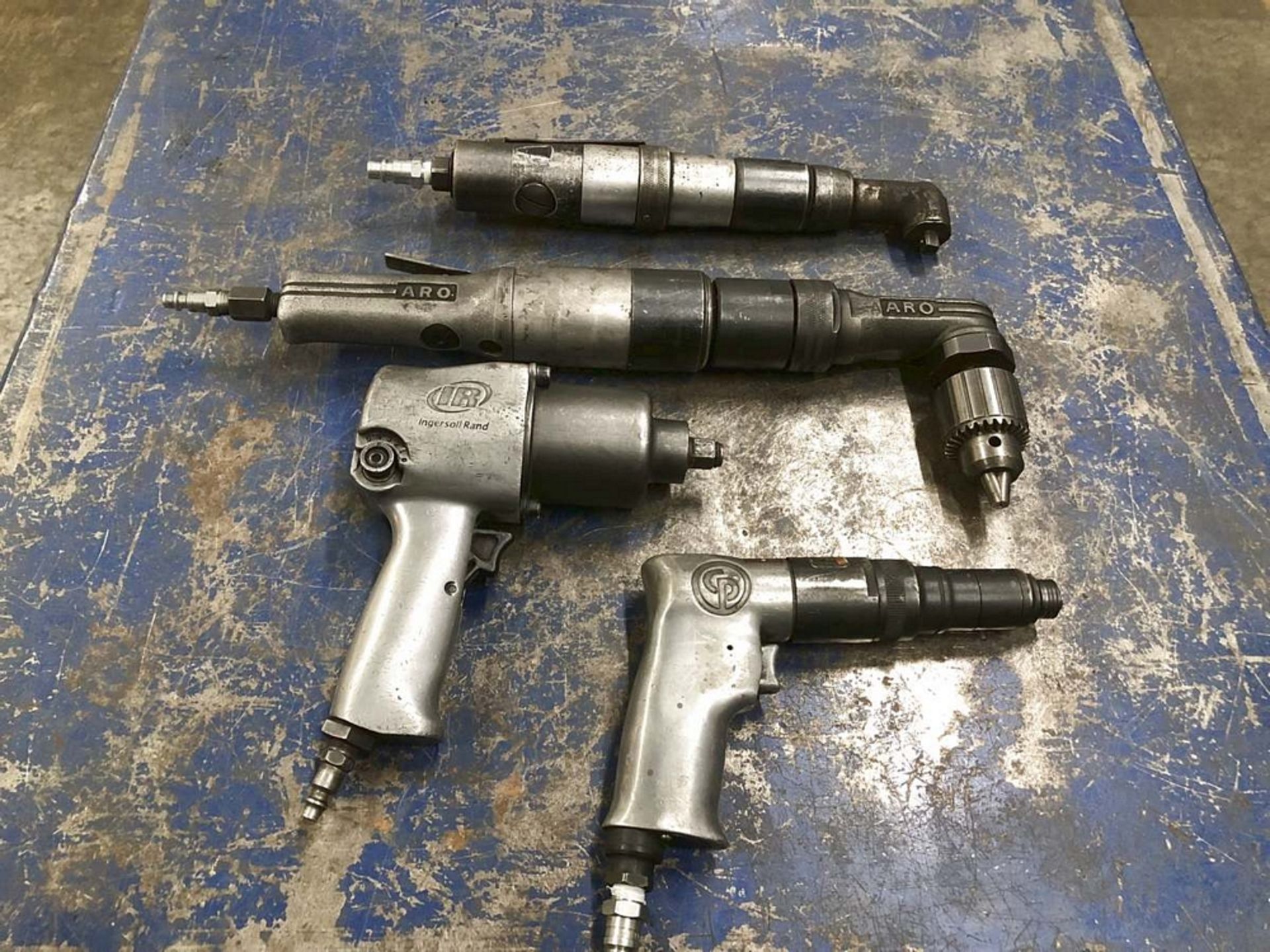 Lot of (4) Assorted Pneumatic Hand Tools