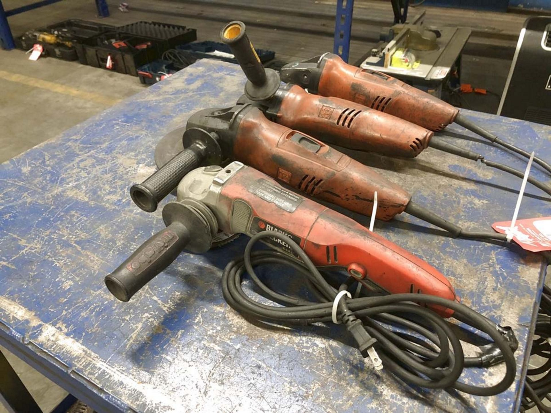 Lot of (4) Electric Right Angle Grinders
