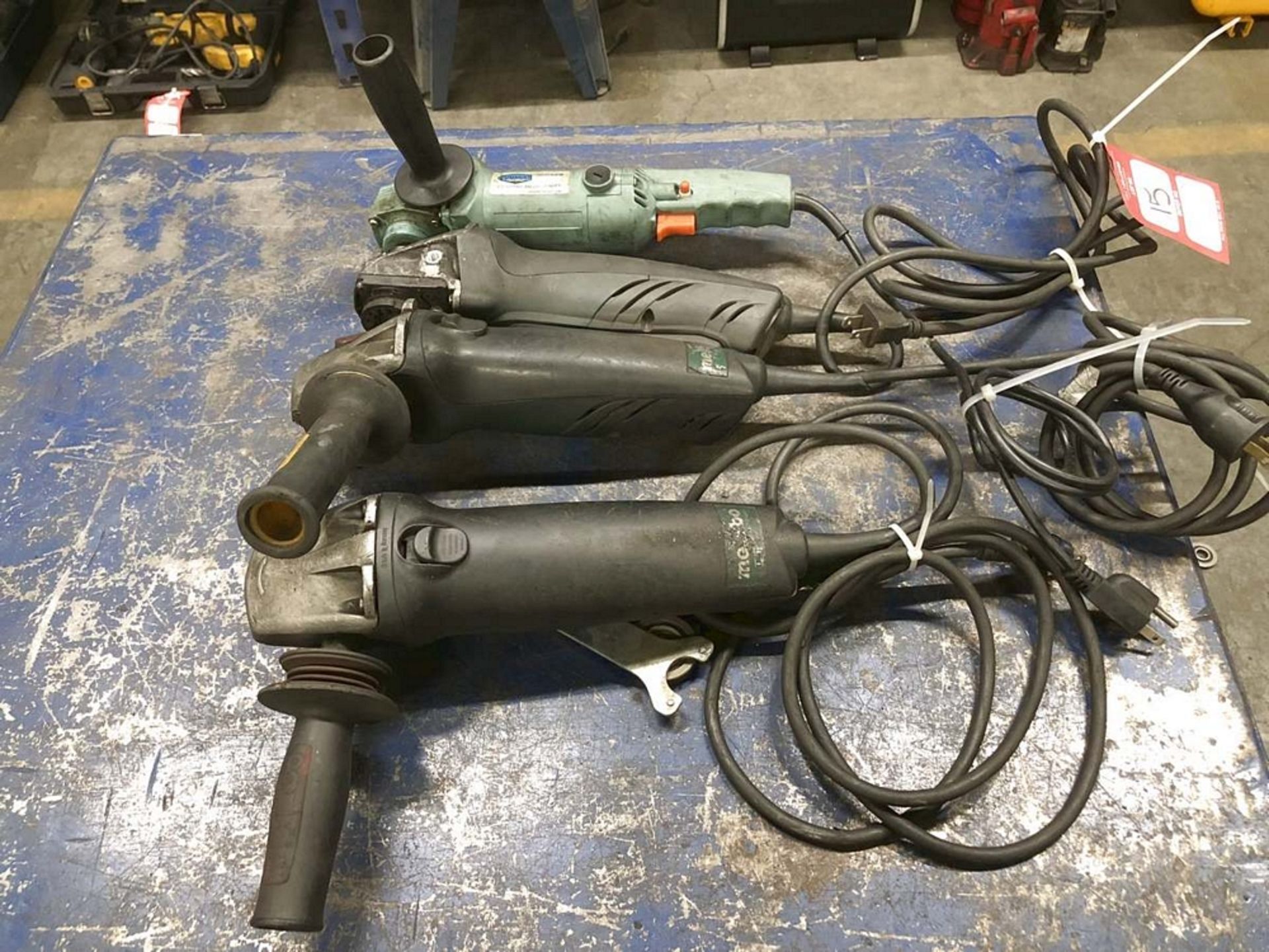 Lot of (4) Electric Right Angle Grinders